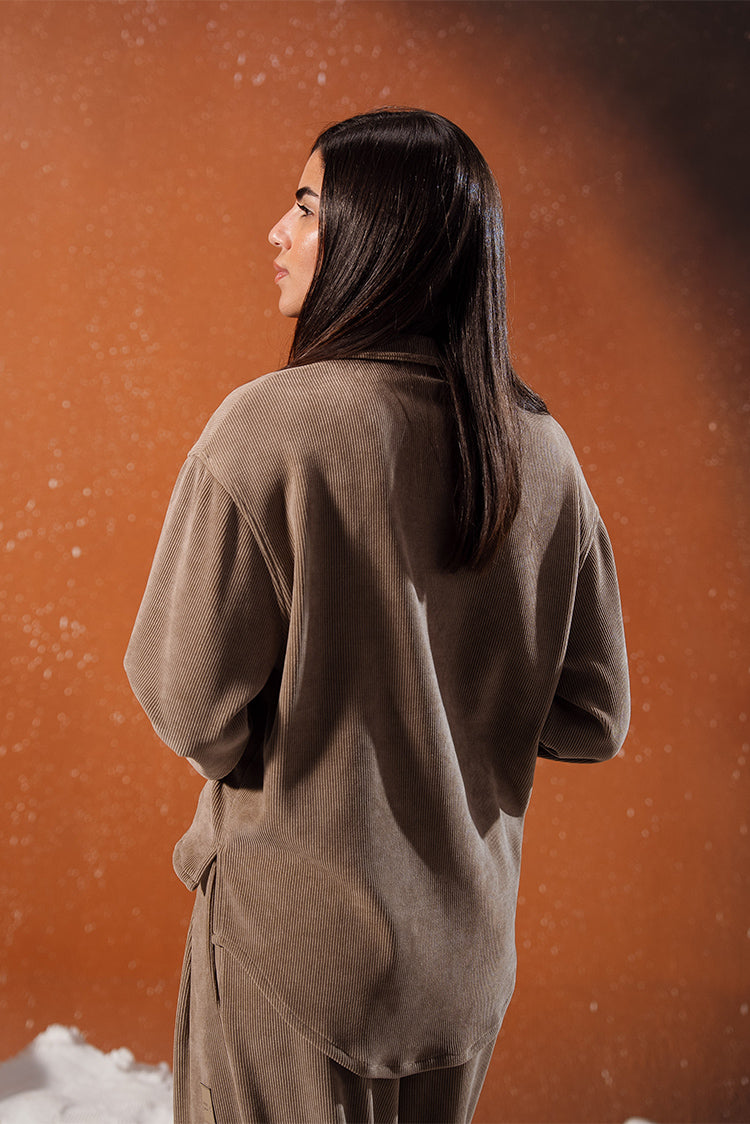 Ribbed QuarterZip Pullover
