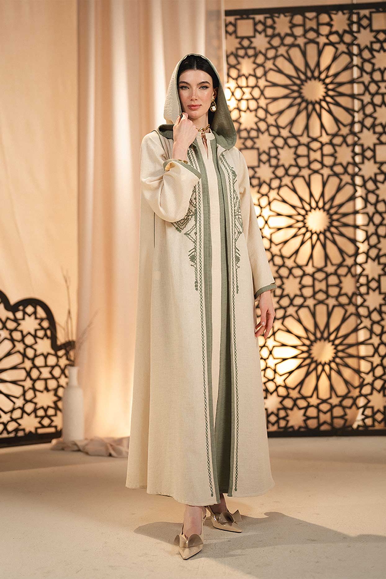 LINEN OPEN ABAYA