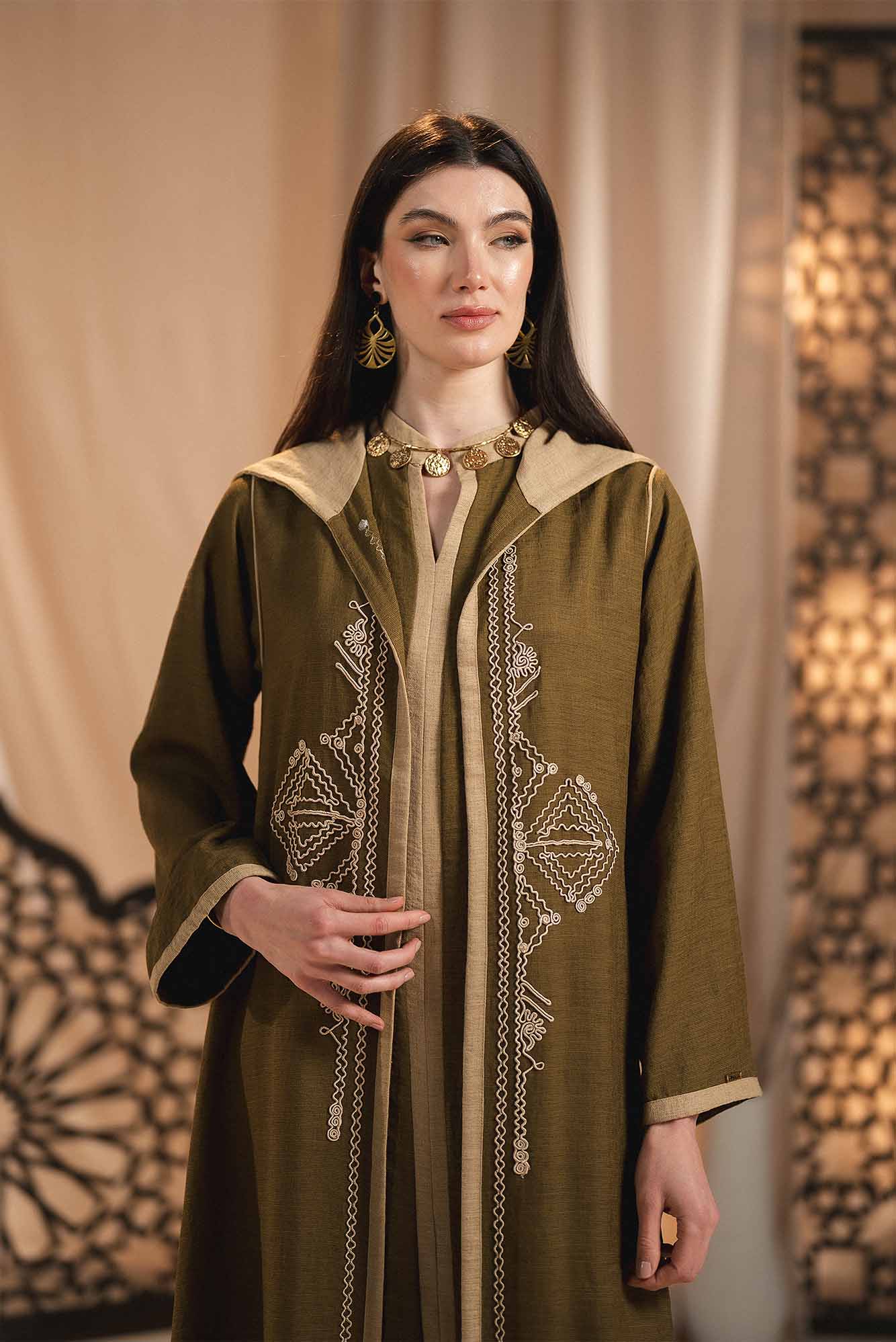 LINEN OPEN ABAYA