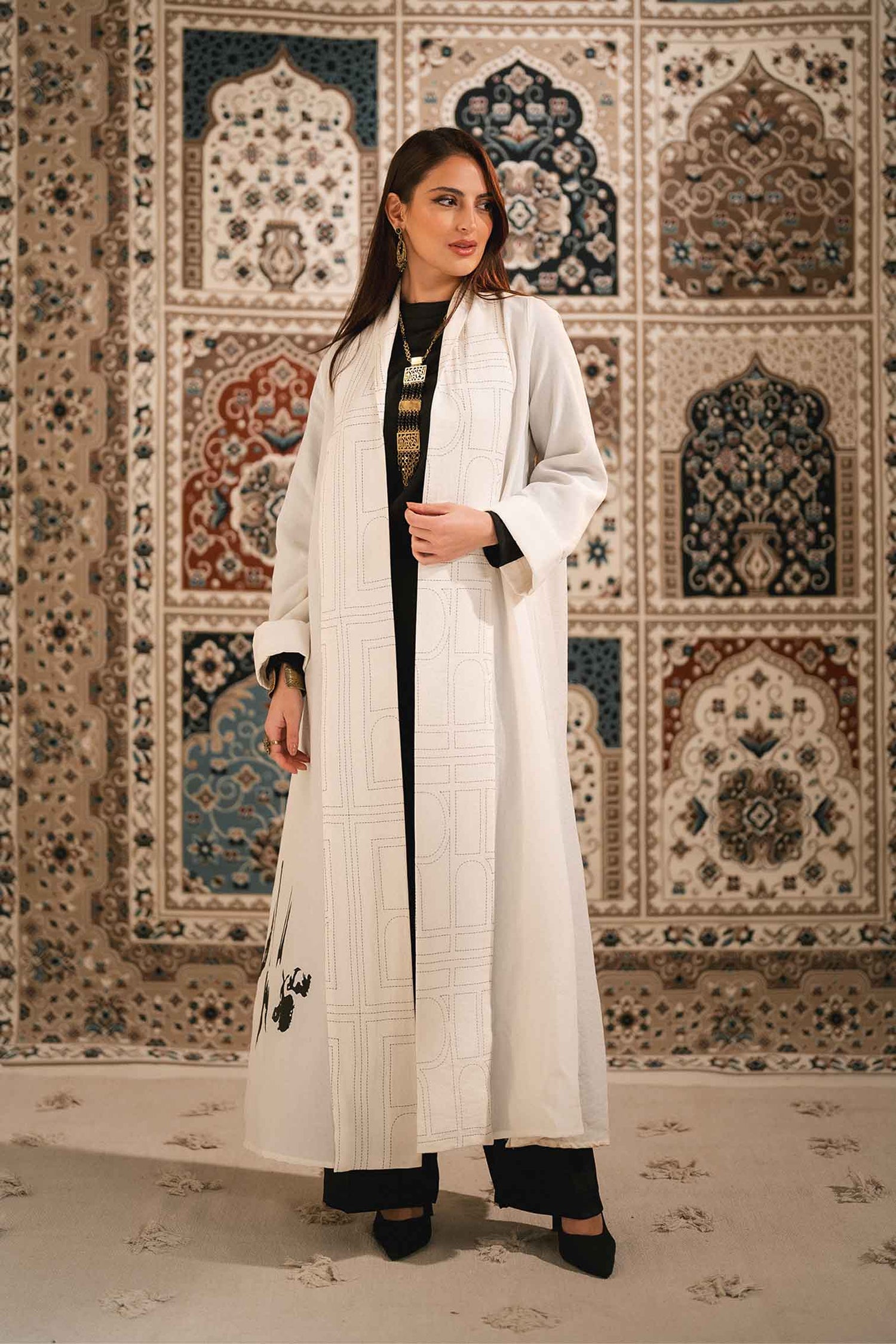 OPEN LINEN ABAYA