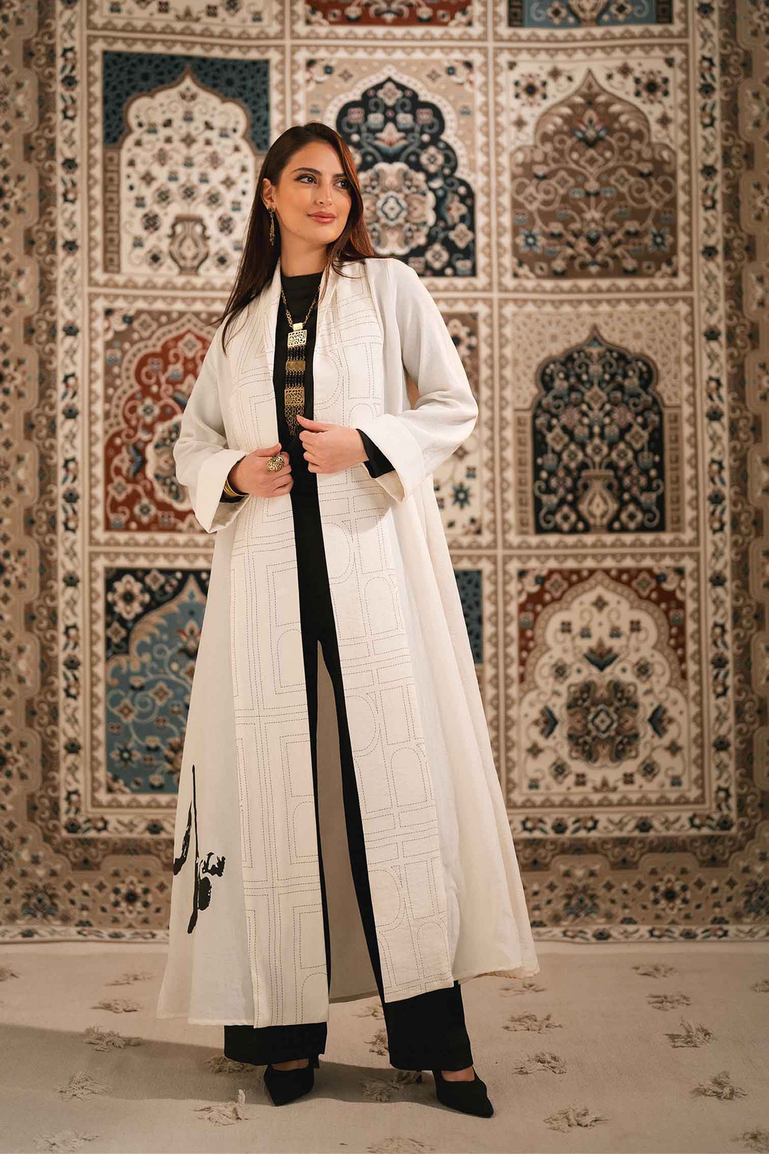 OPEN LINEN ABAYA