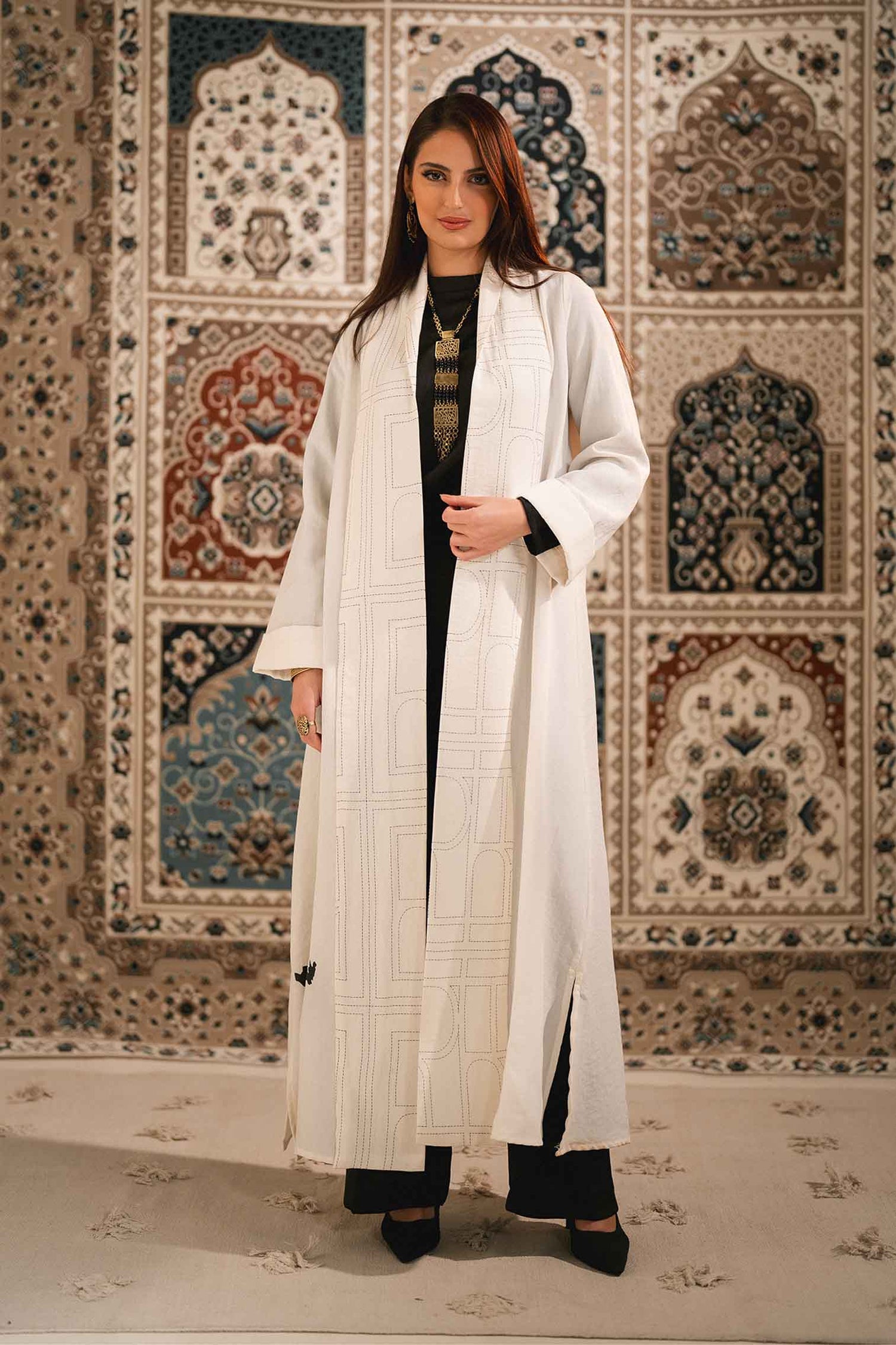 OPEN LINEN ABAYA