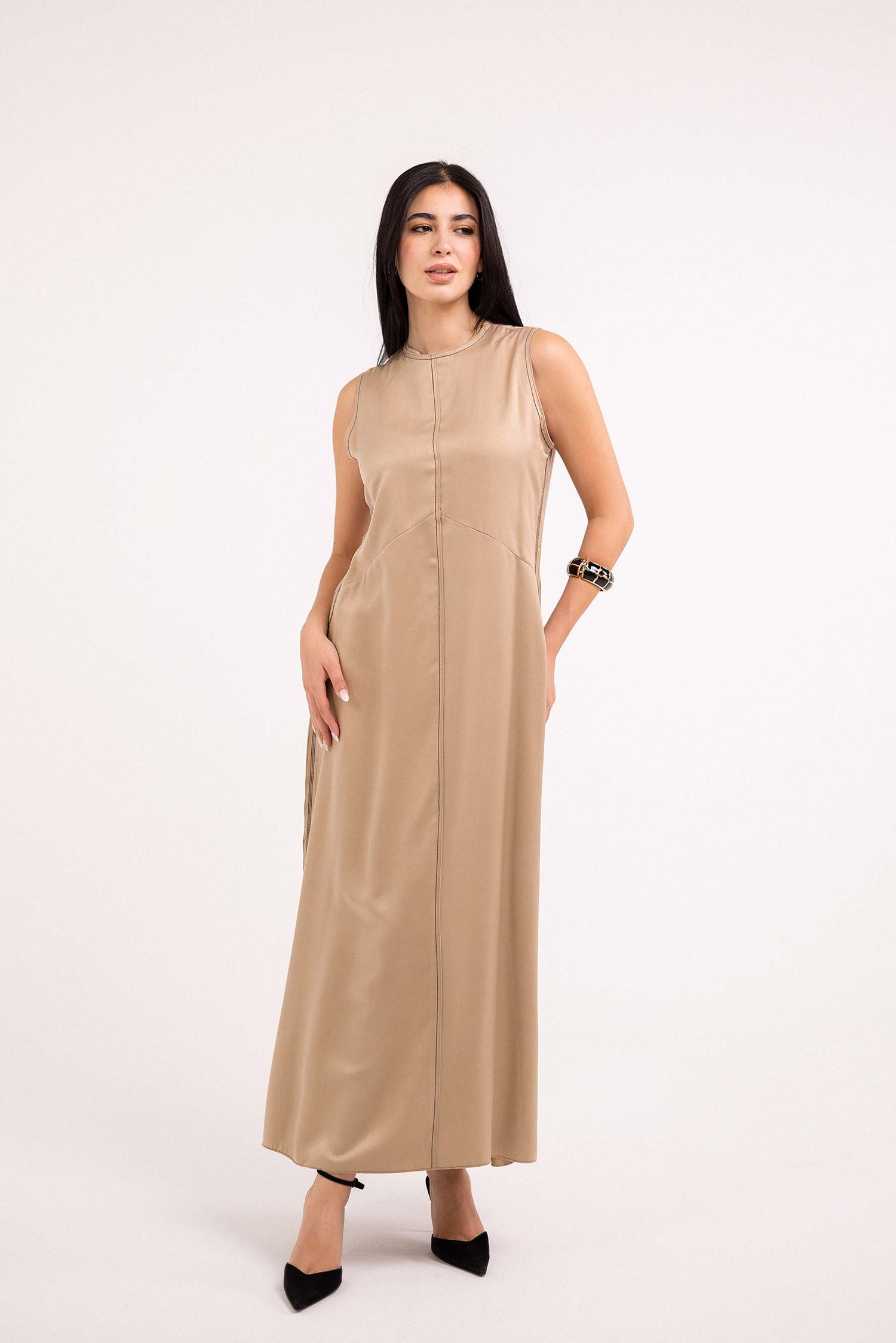 Sleeveless Satin Basic