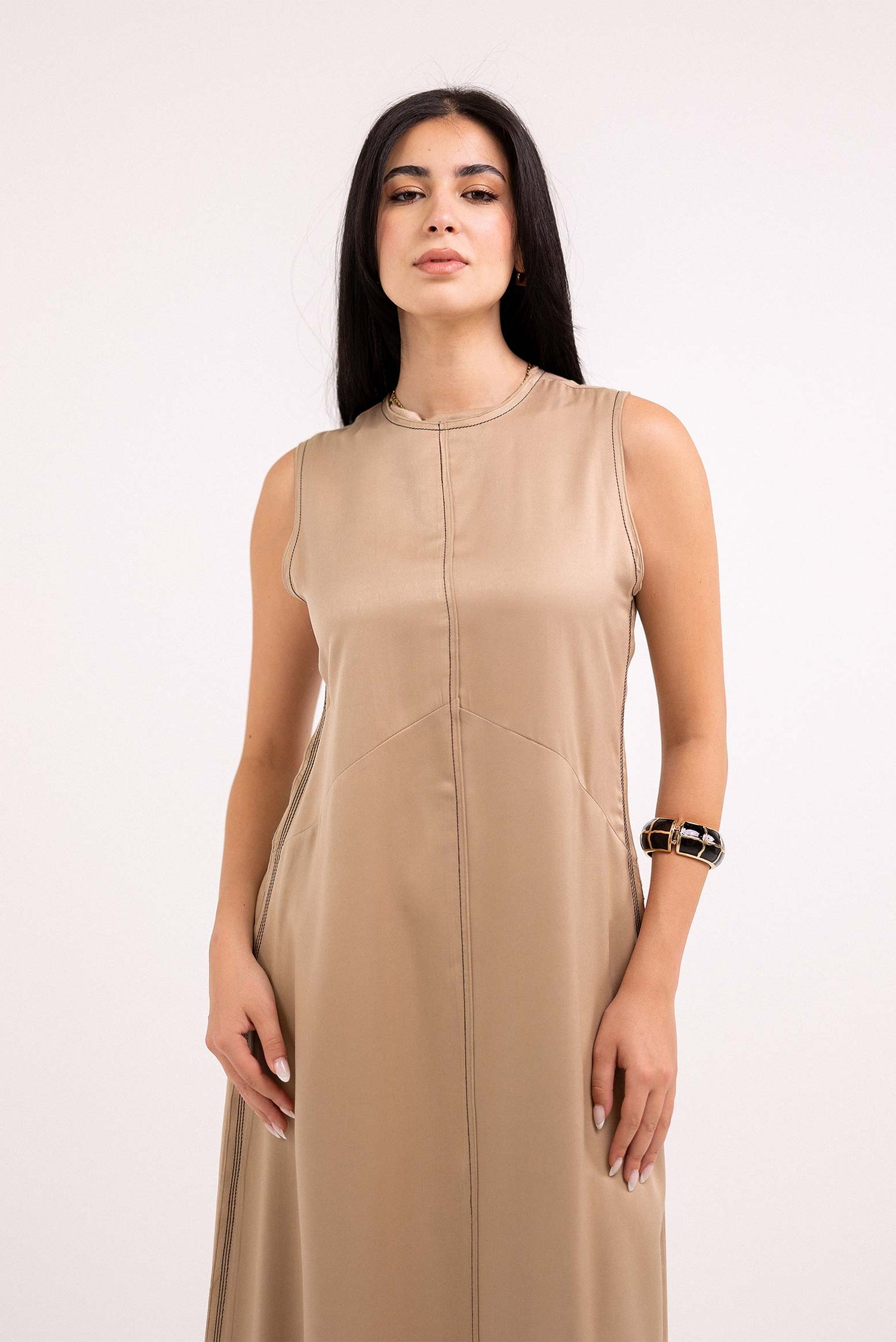 Sleeveless Satin Basic