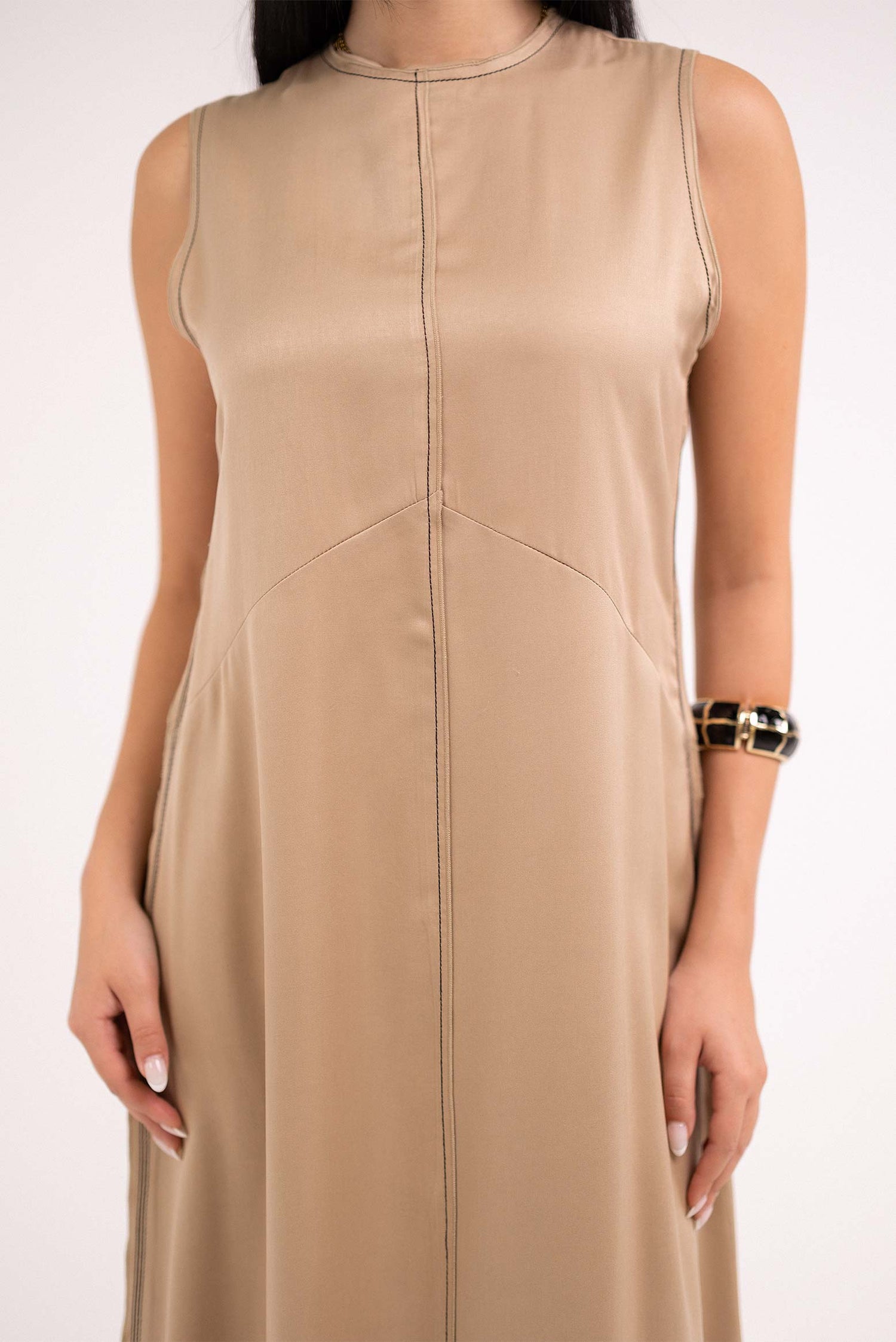 Sleeveless Satin Basic