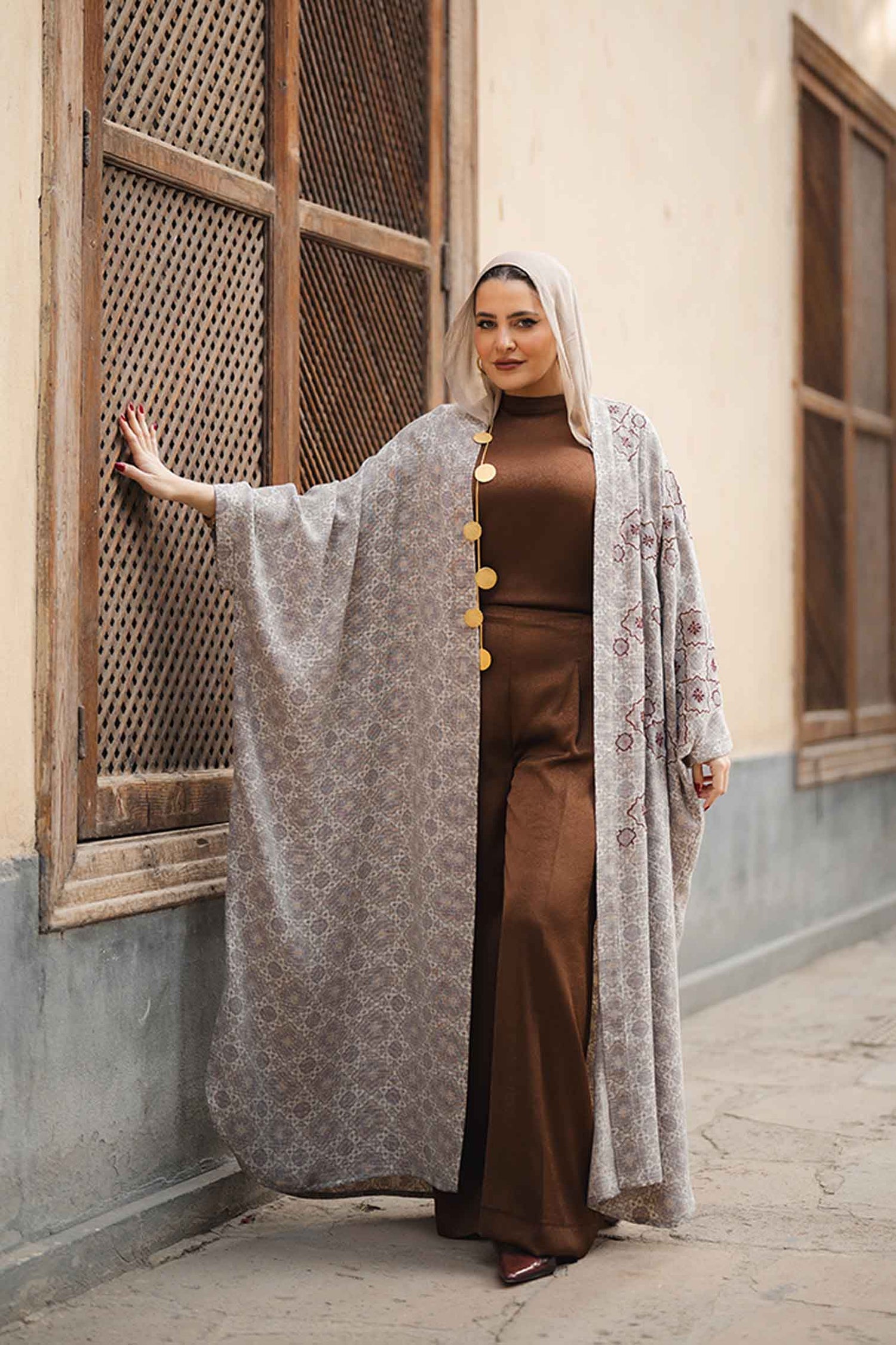 OPEN LINEN ABAYA