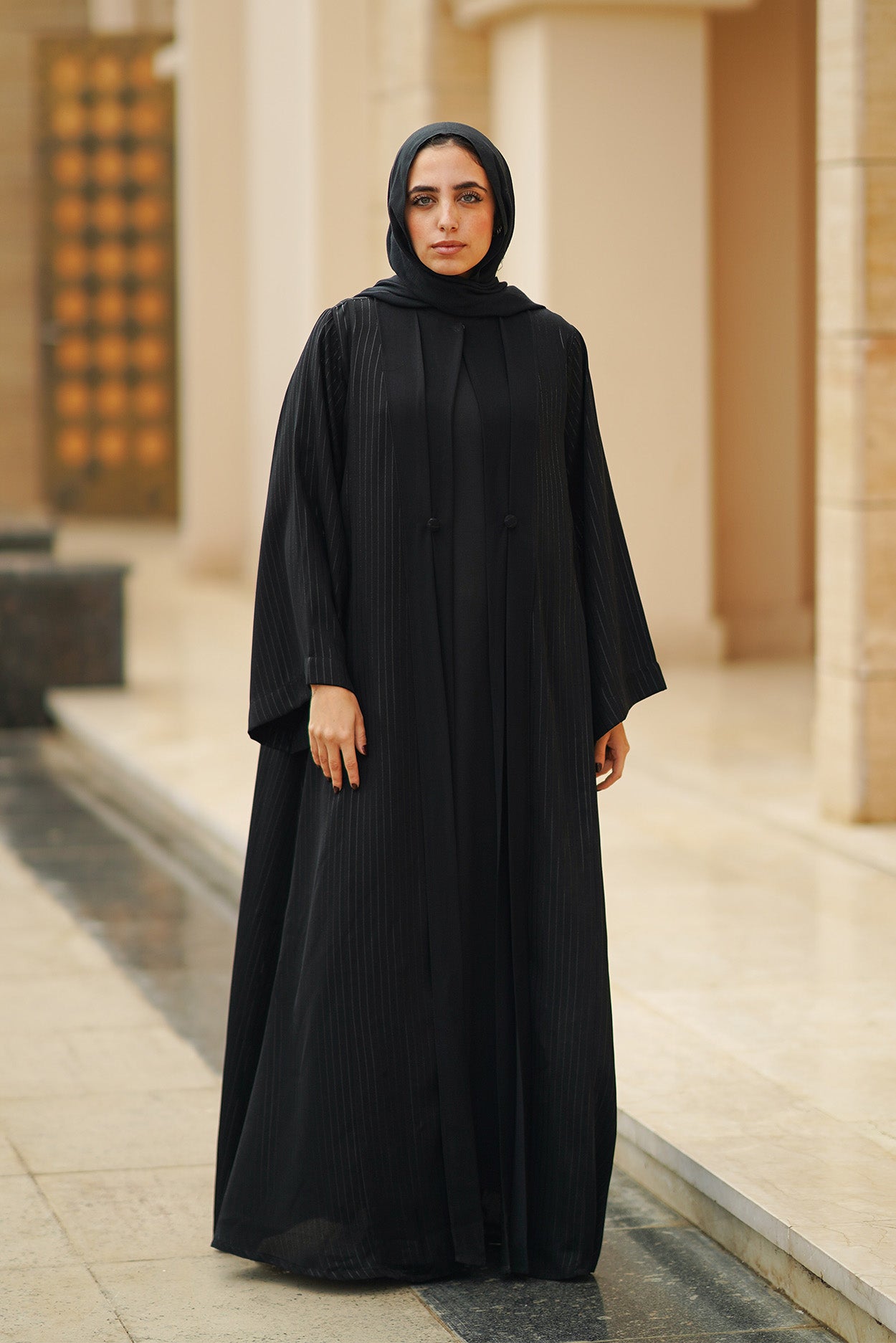 Black  Flowy Abaya