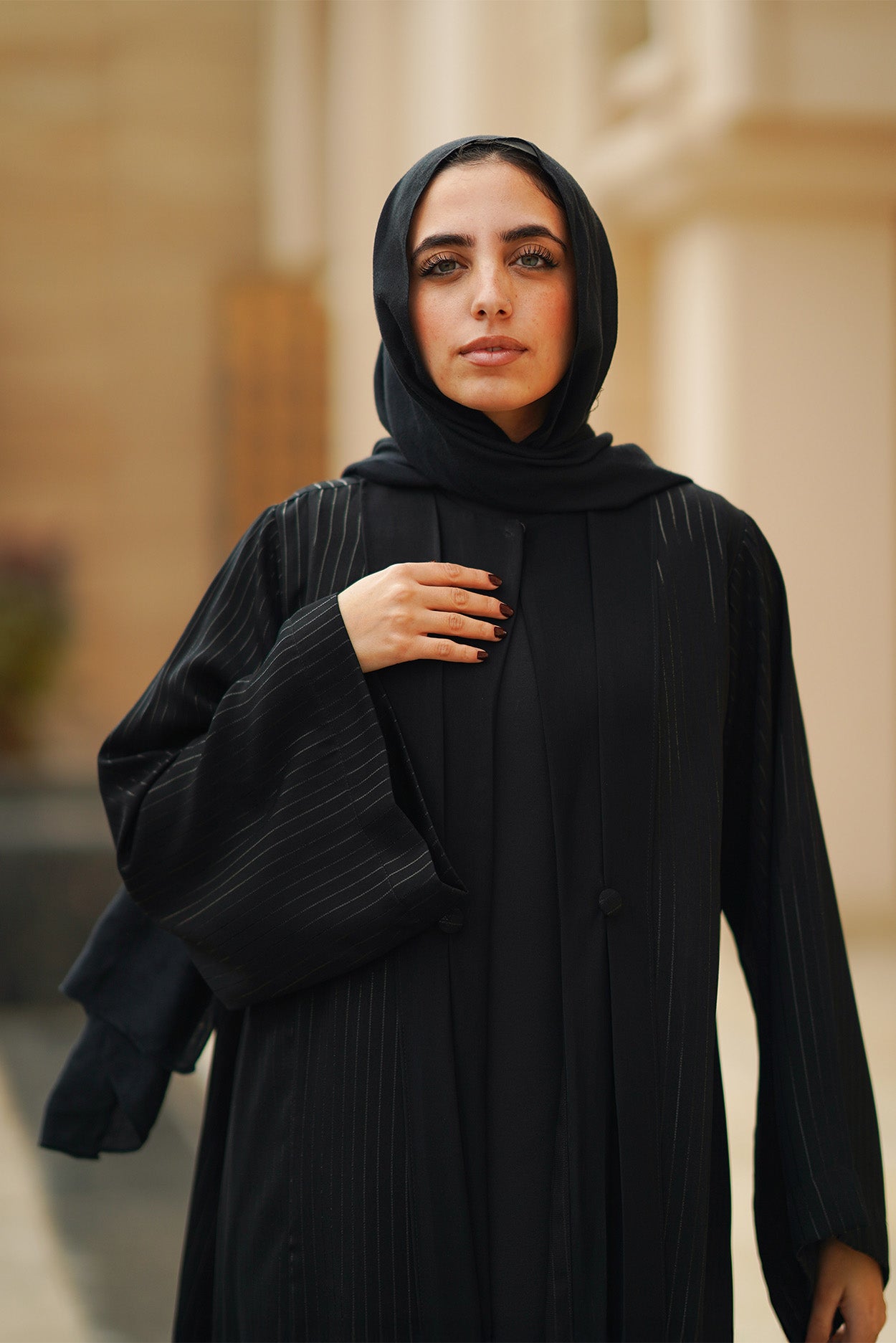 Black  Flowy Abaya