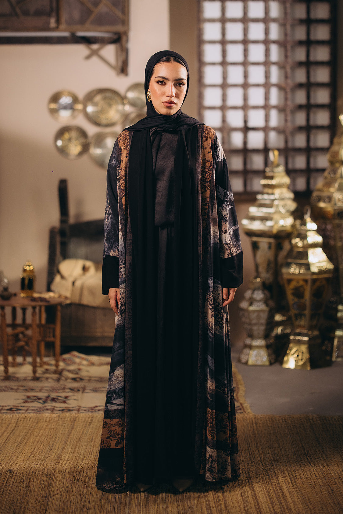 Long Patterned Abaya