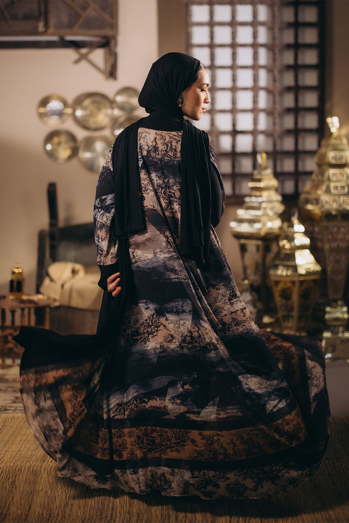 Long Patterned Abaya