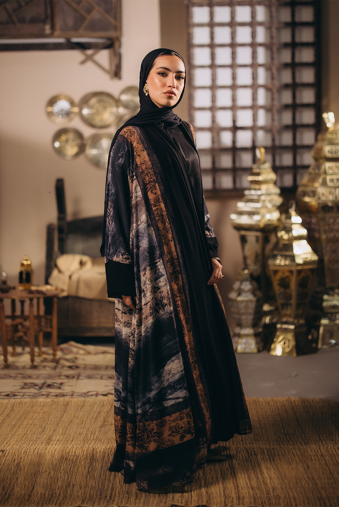 Long Patterned Abaya