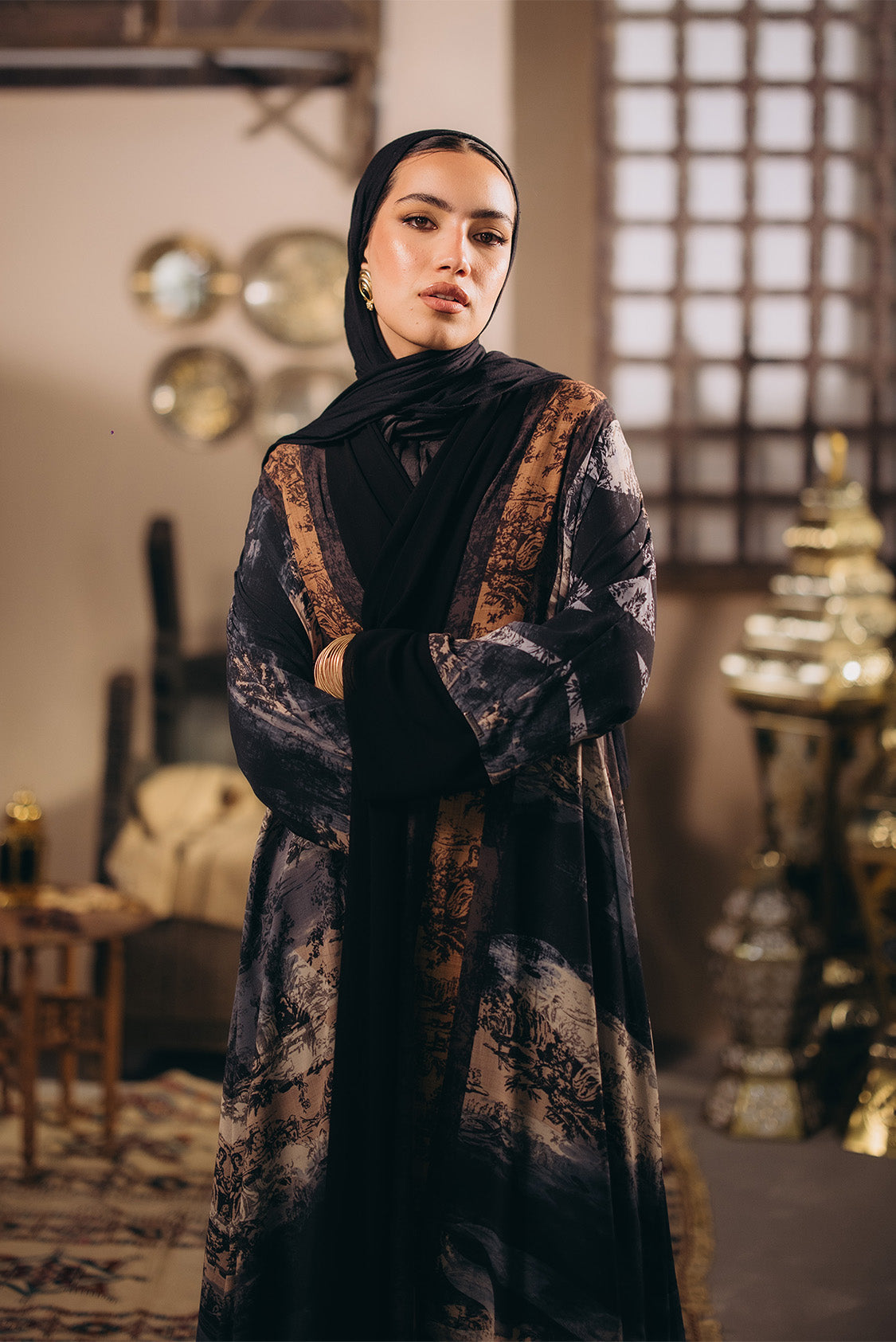 Long Patterned Abaya