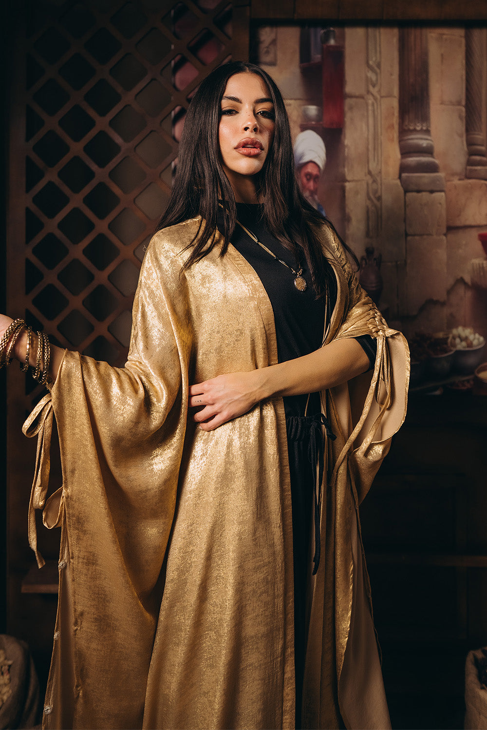 The Shimmery Open Abaya