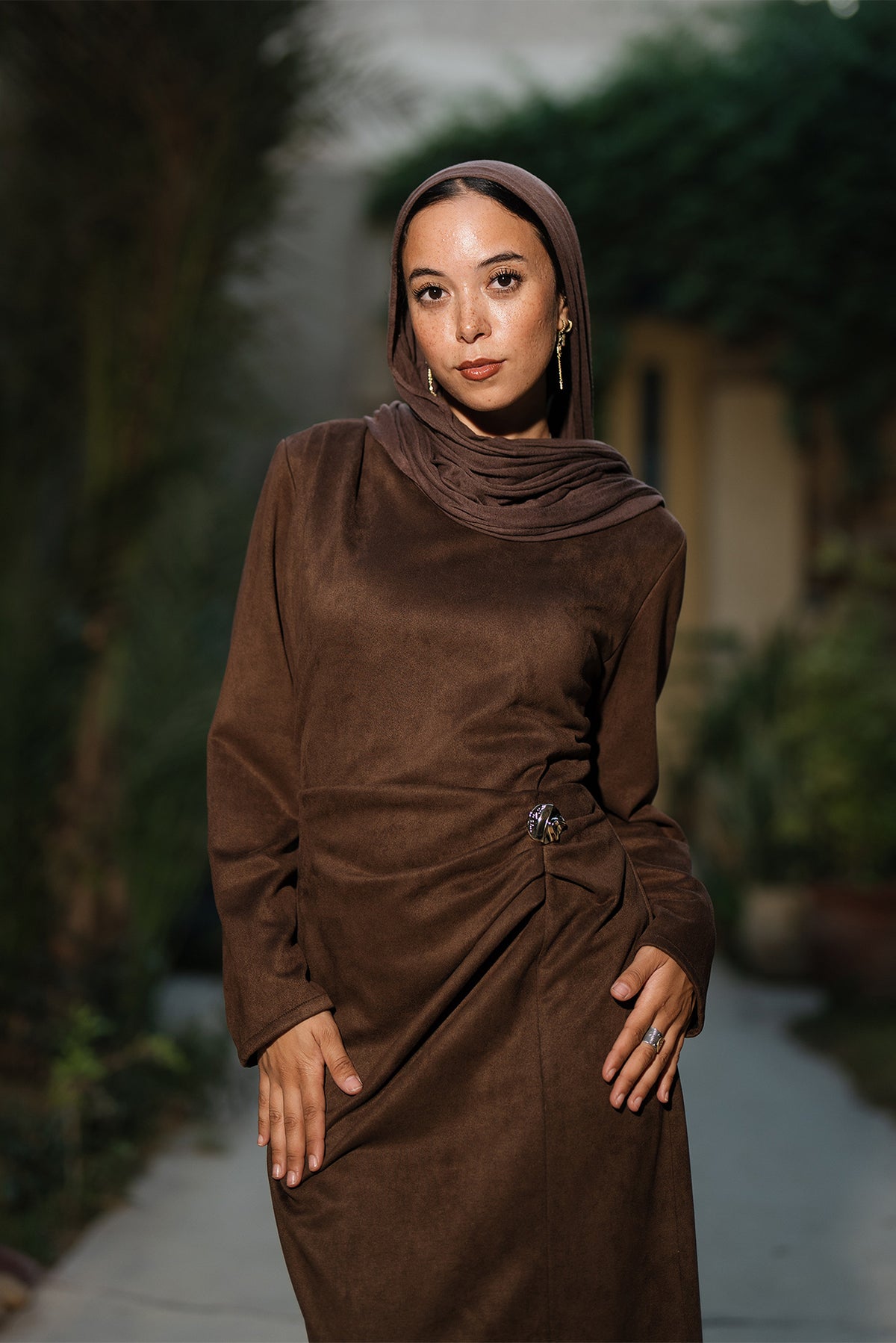 Draped suede Dress