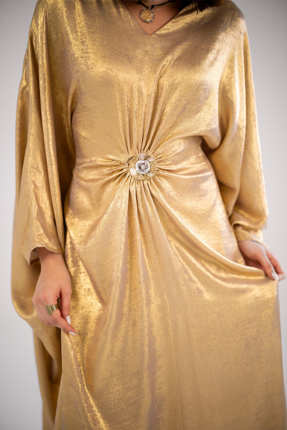 Metallic Kaftan Dress
