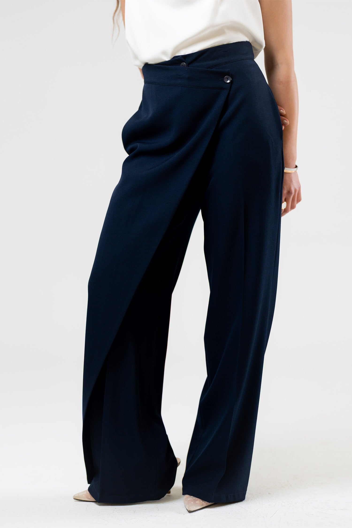 Wrap Wide-Leg Pants