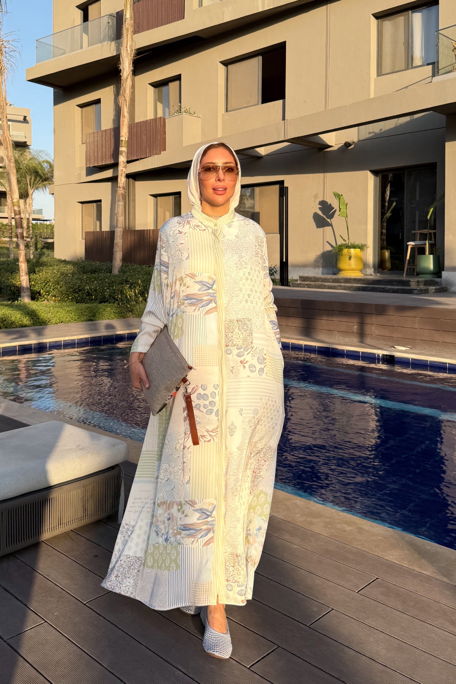 Patchwork Print Shirt Maxi Dress