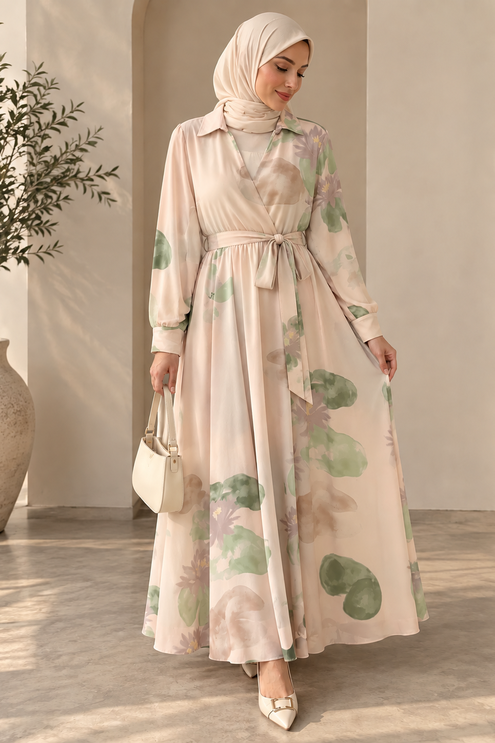 Floral Belted Maxi Dress