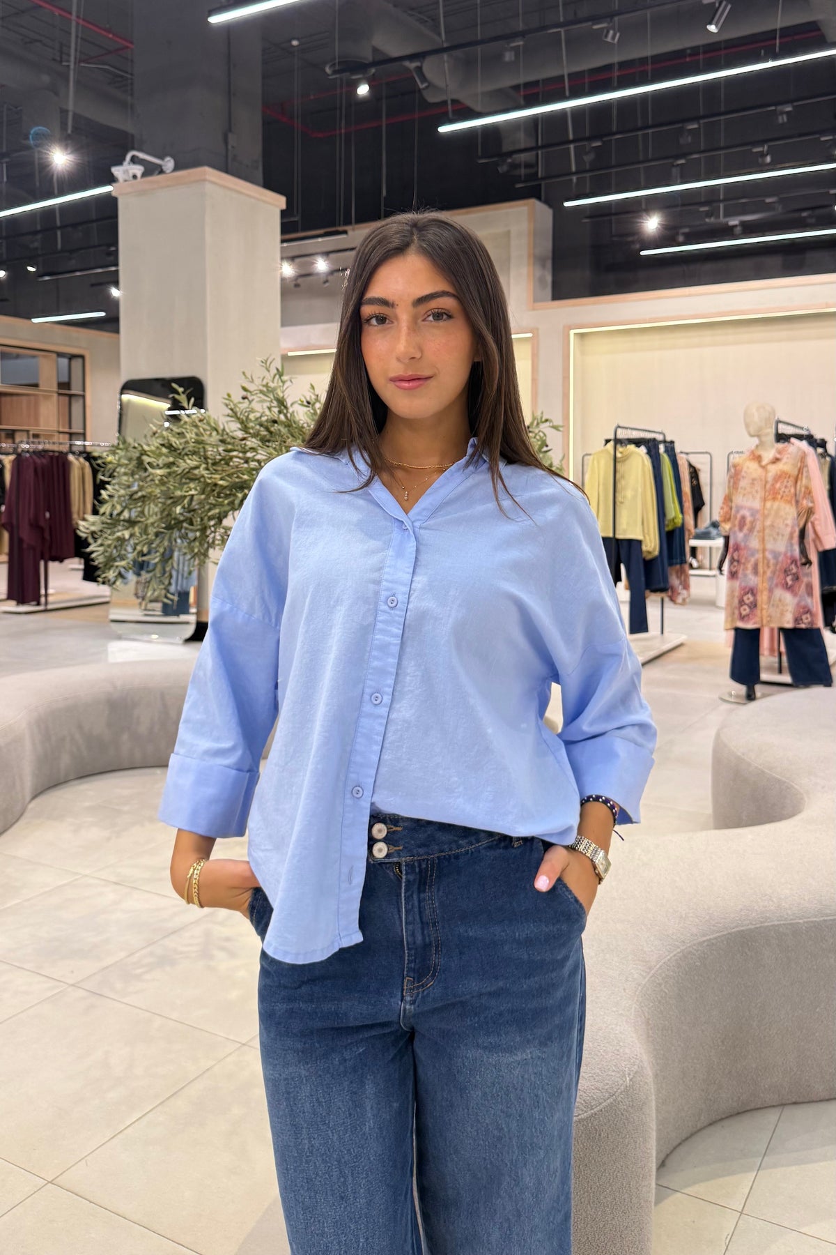 Coral Button-Up Shirt