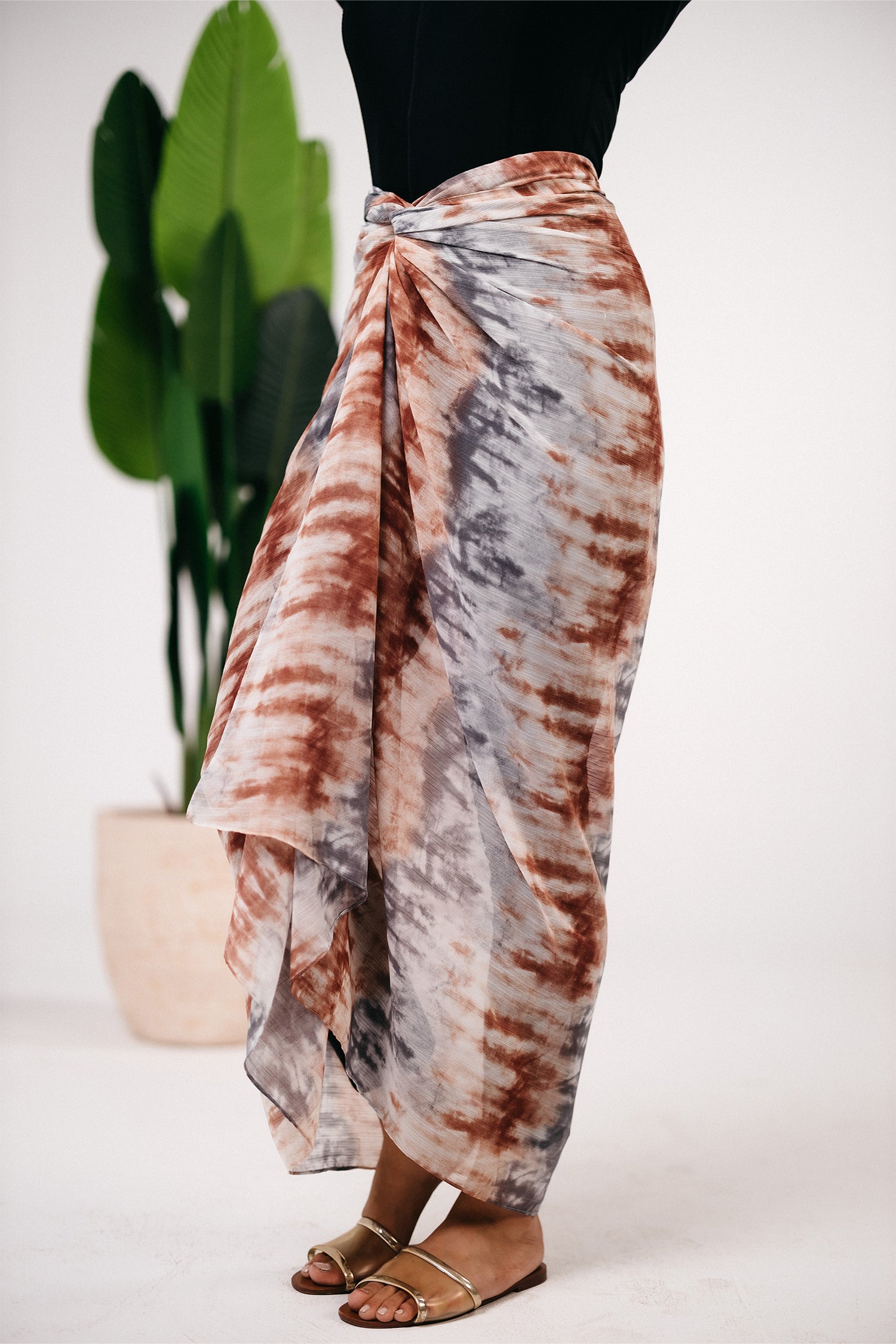 Patterned chiffon cover up
