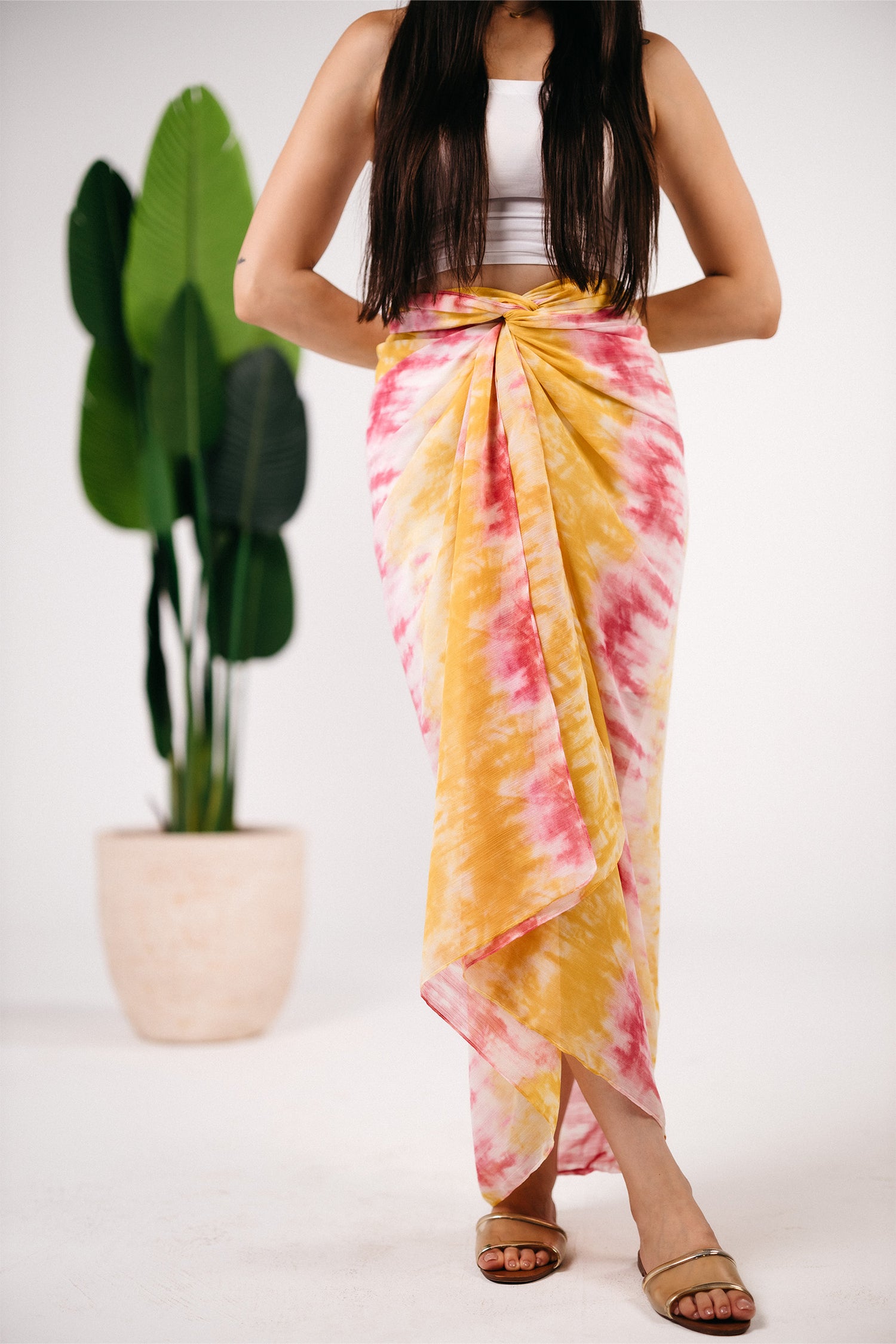 Patterned chiffon cover up