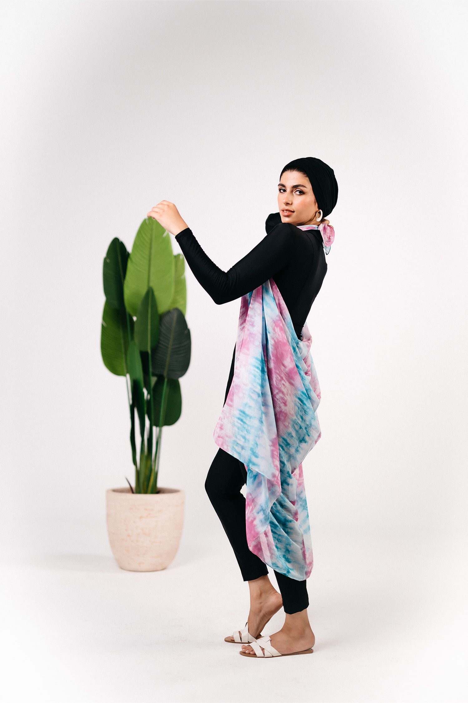 Patterned chiffon cover up