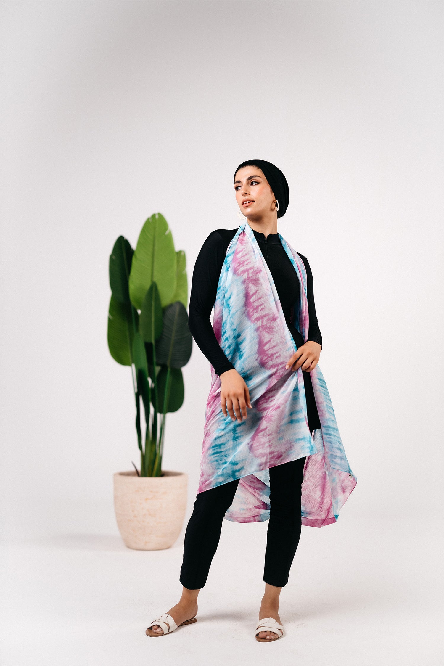 Patterned chiffon cover up