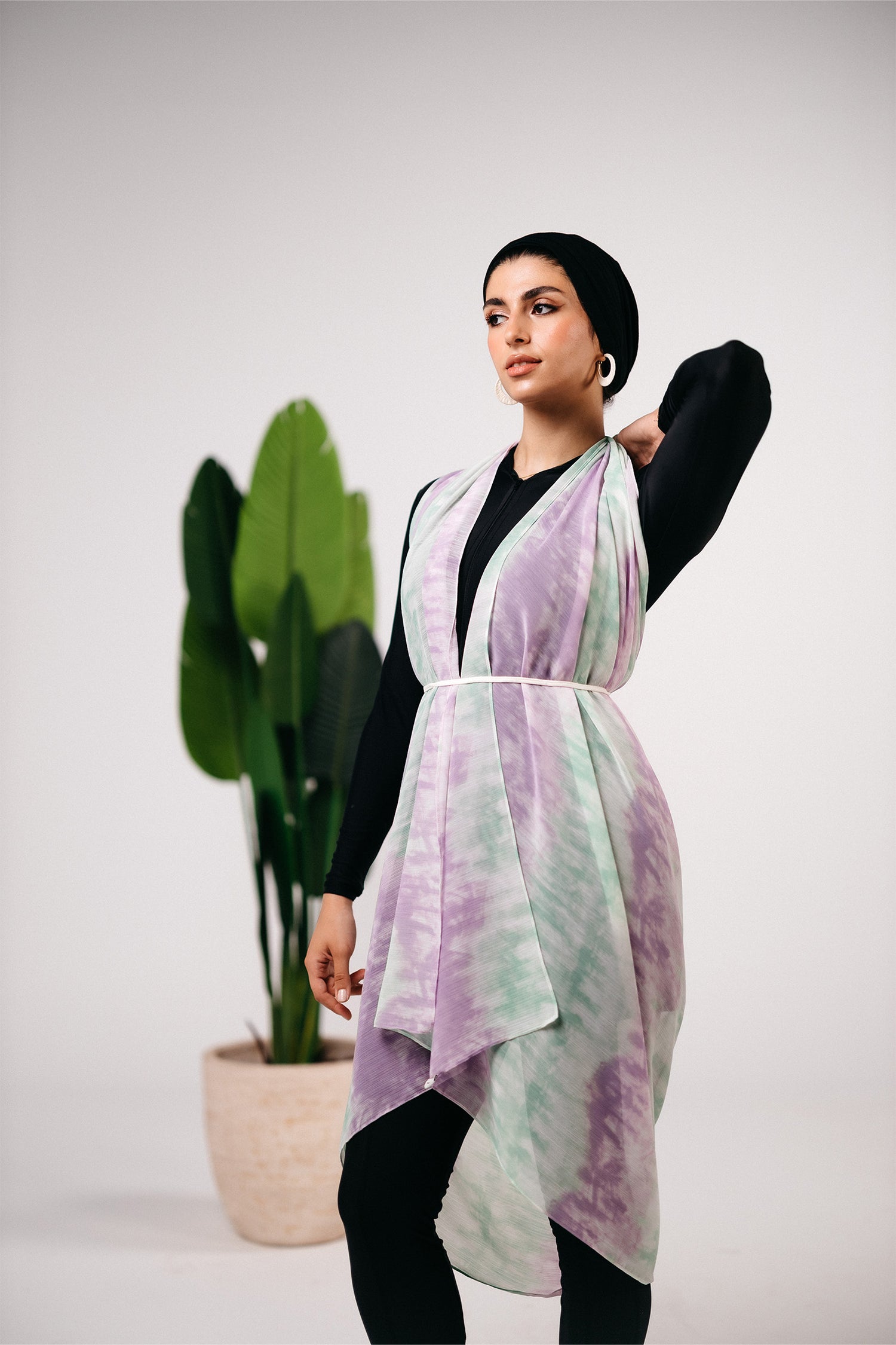 Patterned chiffon cover up