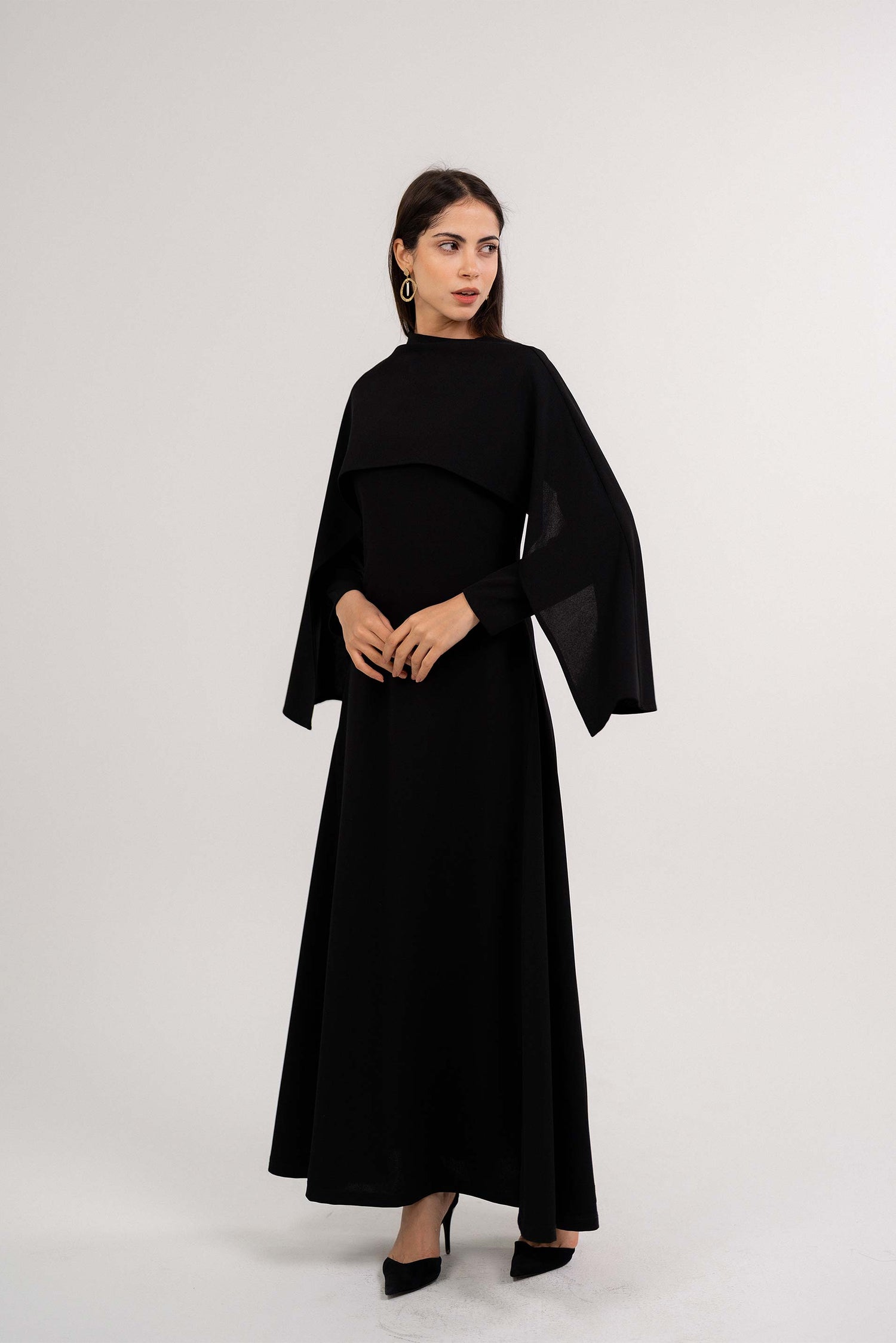 Shoulder cape dress