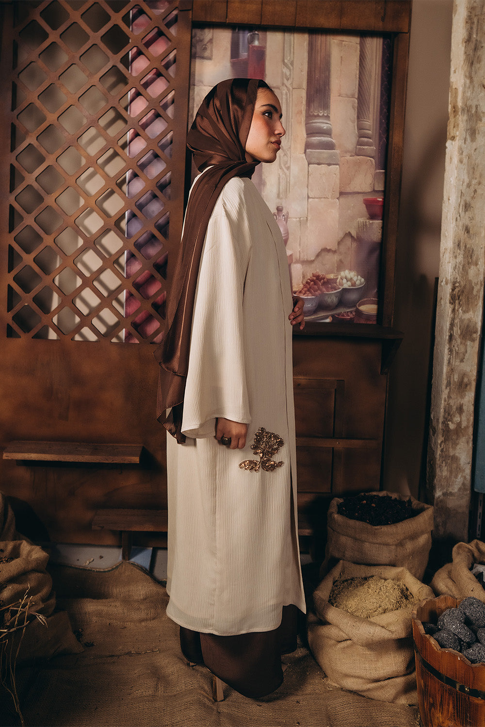 Plissé sequined Kimono