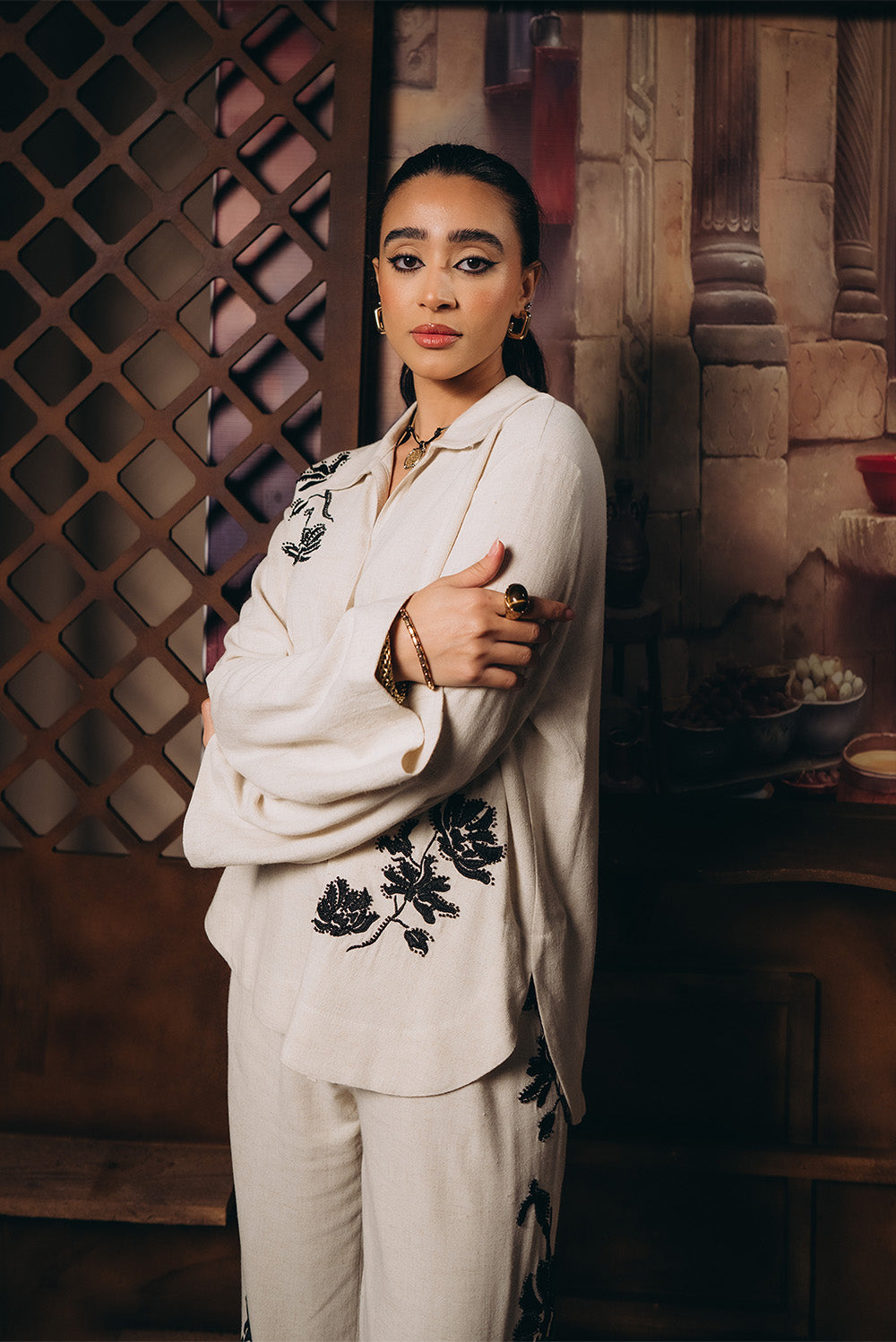 Sequined Linen Shirt