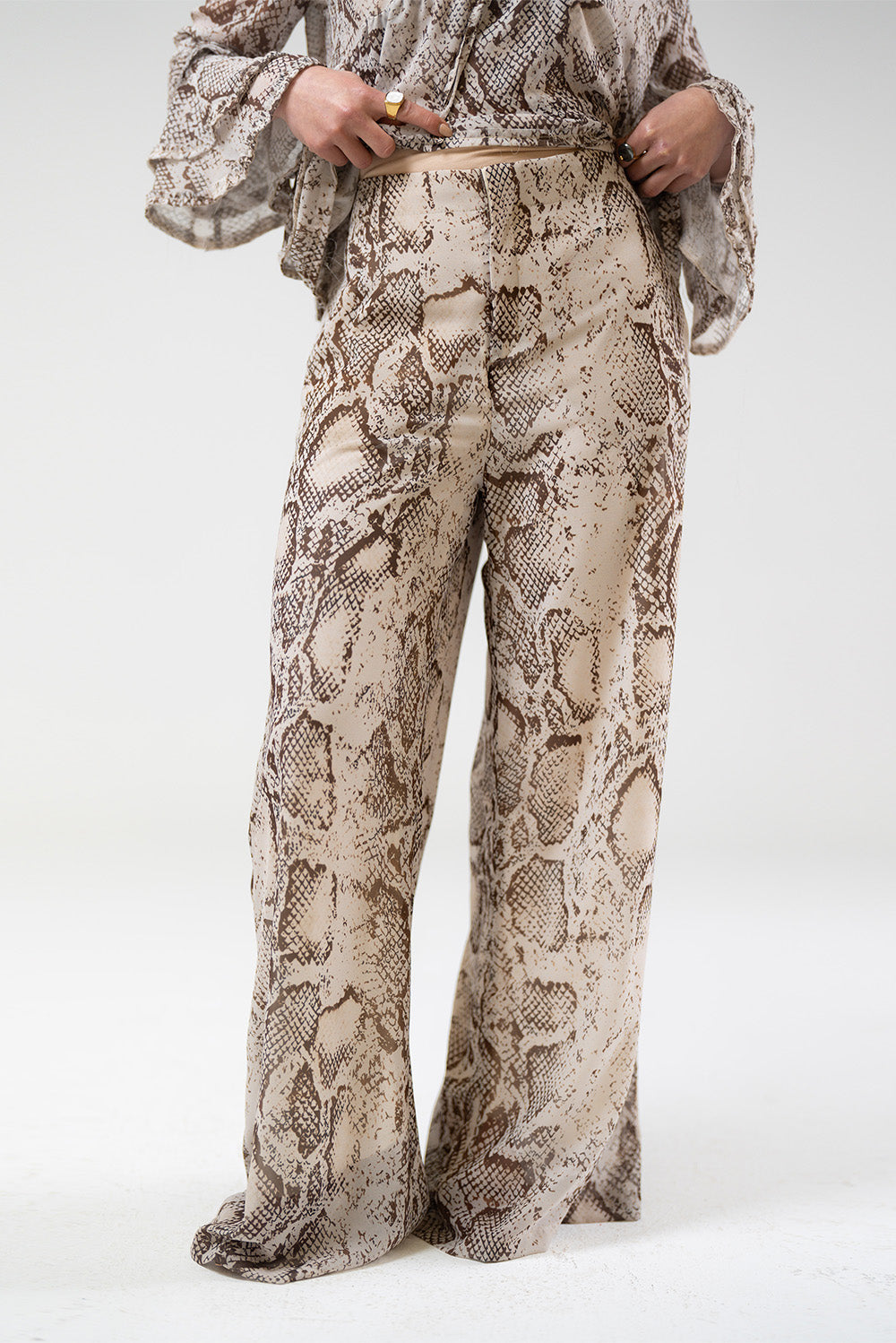 High-Waist Wide-Leg Trousers