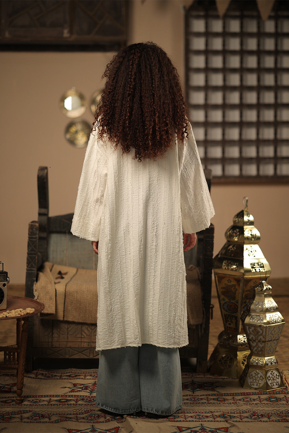 Textured Open-Front Cardigan