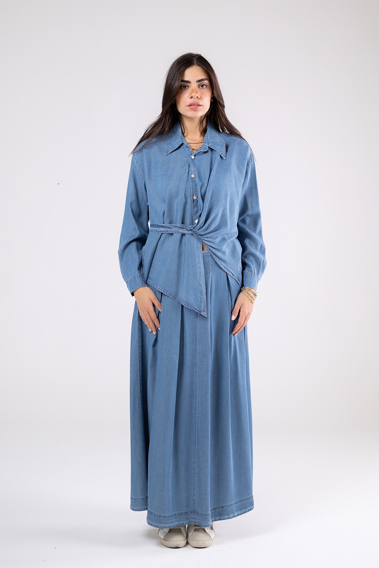 Light Denim Wrap Shirt: