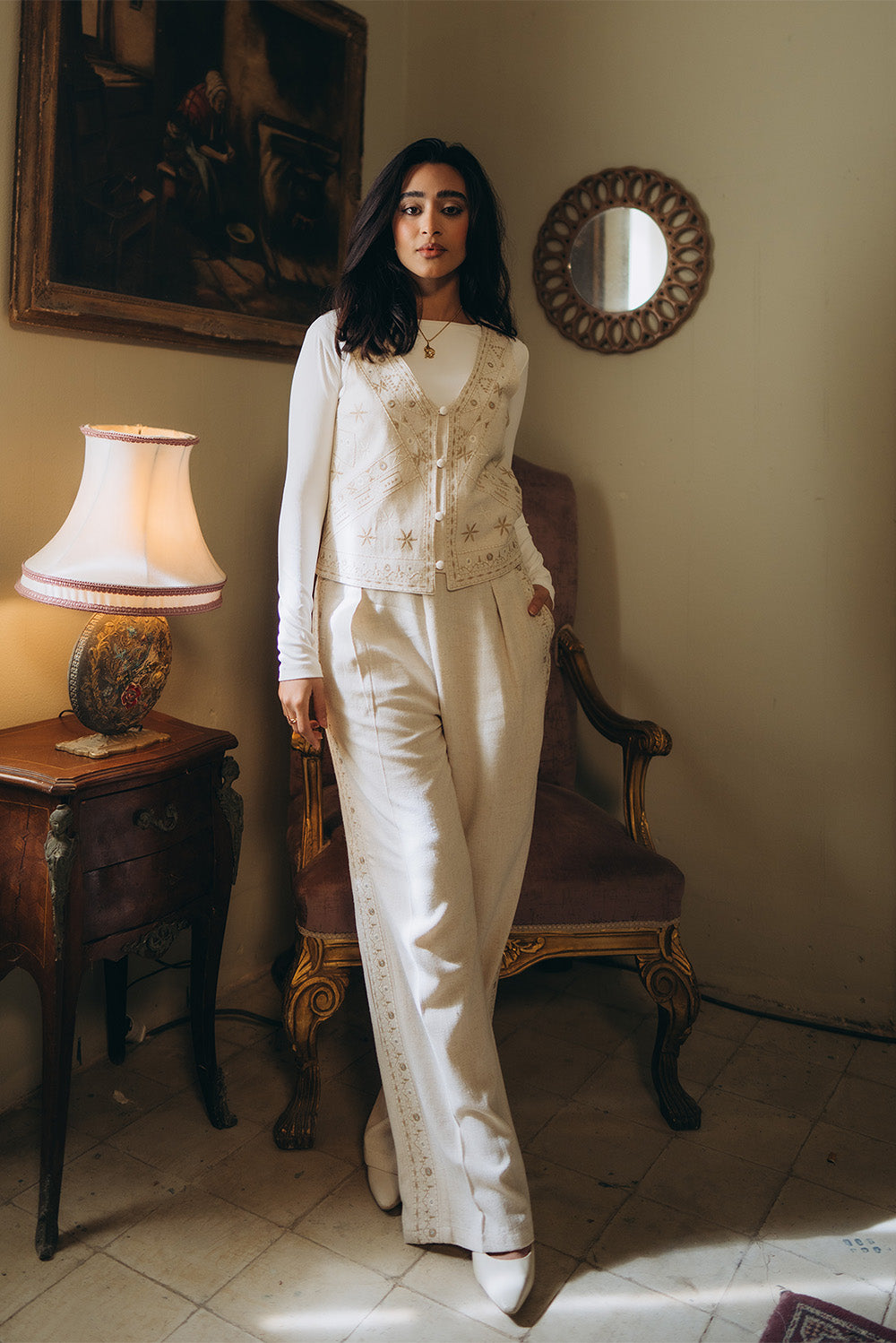 Wide-Leg Tailored Pants