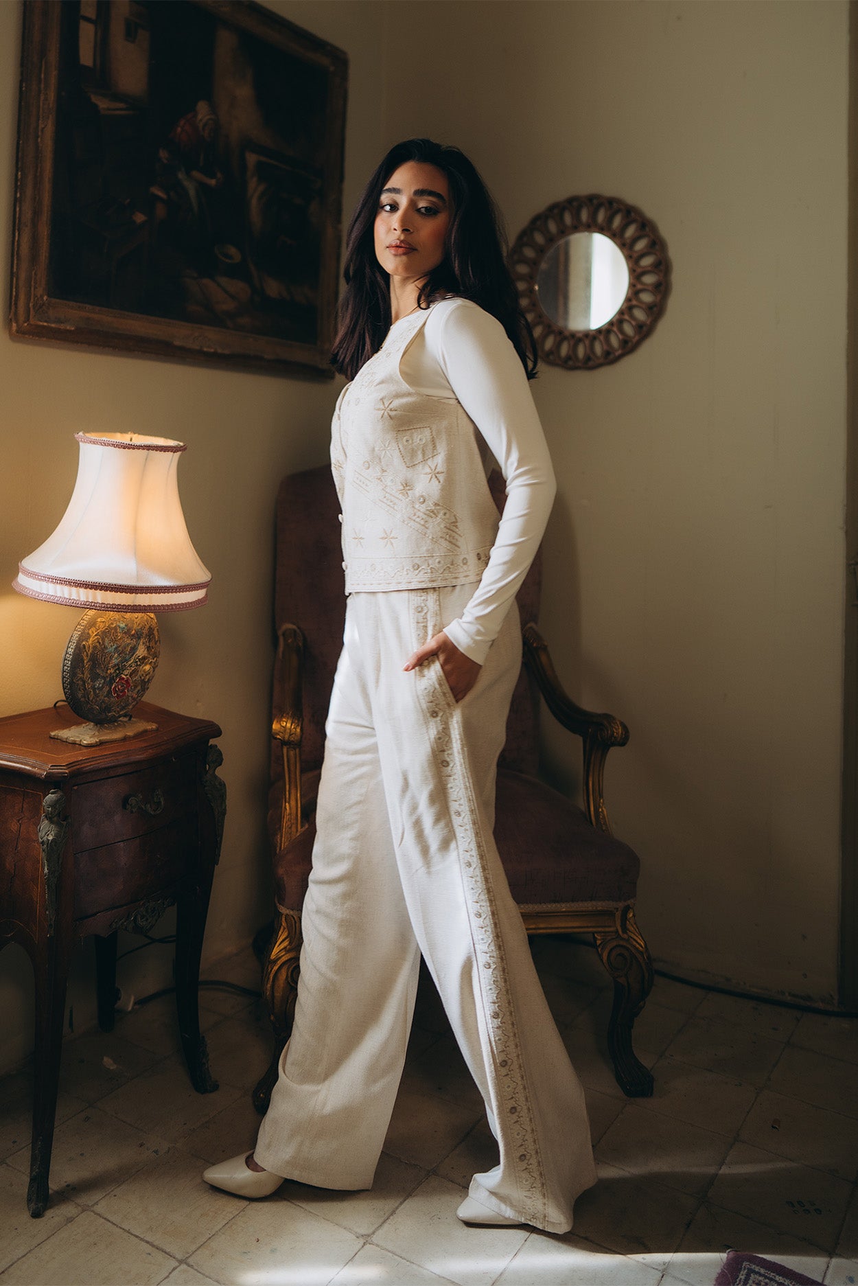 Wide-Leg Tailored Pants