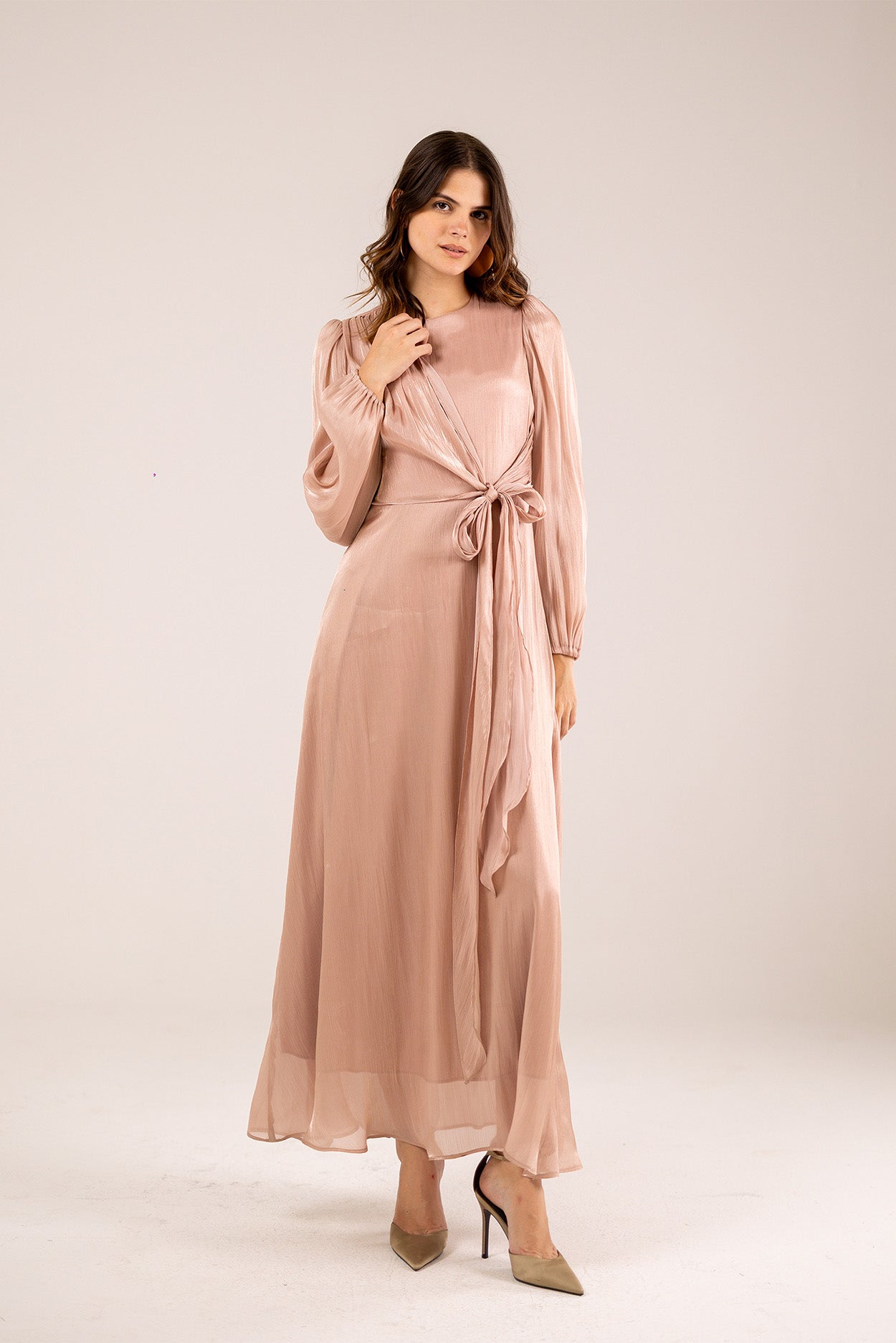 Satin Wrap Dress