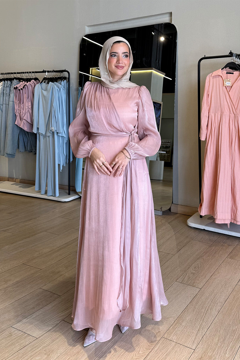 Satin Wrap Dress