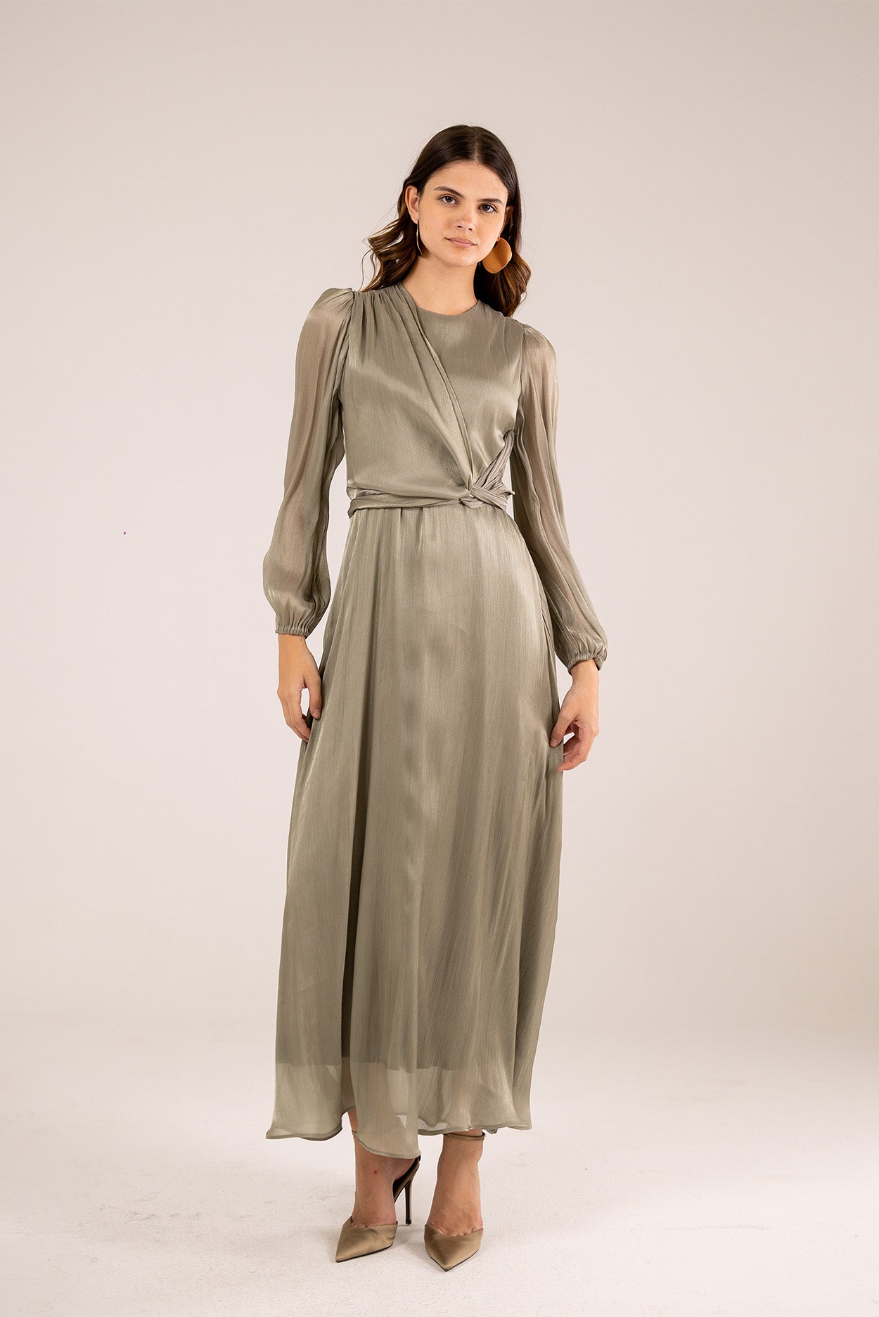 Satin Wrap Dress