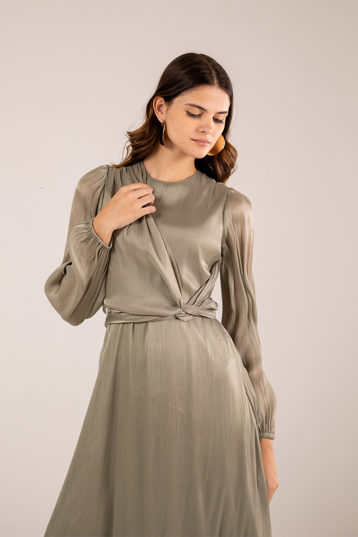 Satin Wrap Dress