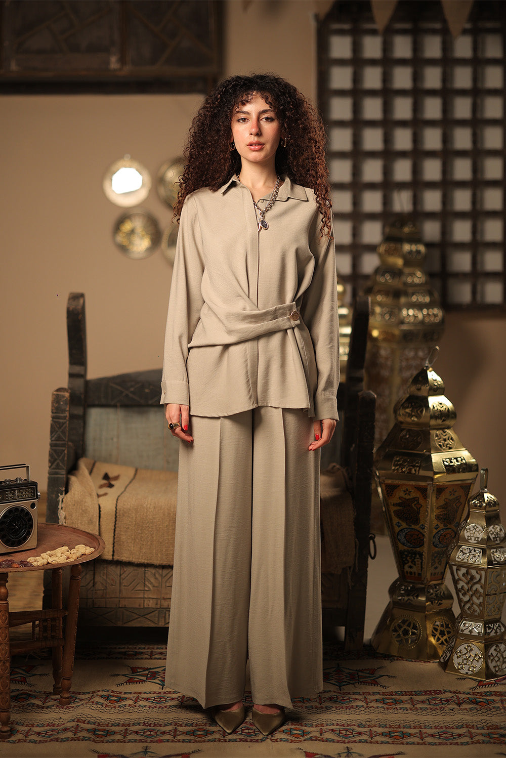 Draped Linen Shirt