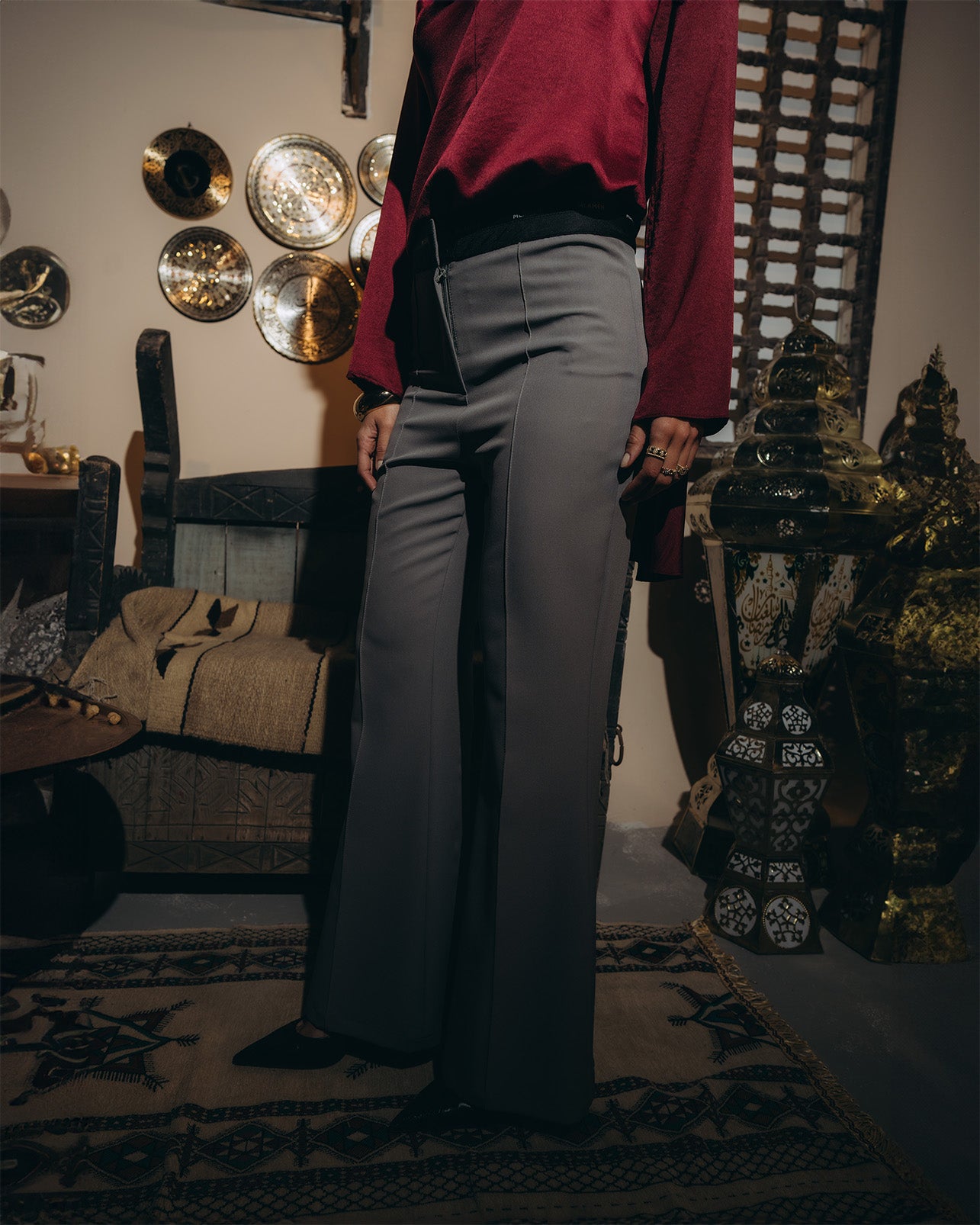 Tailored Straight-Leg Pants