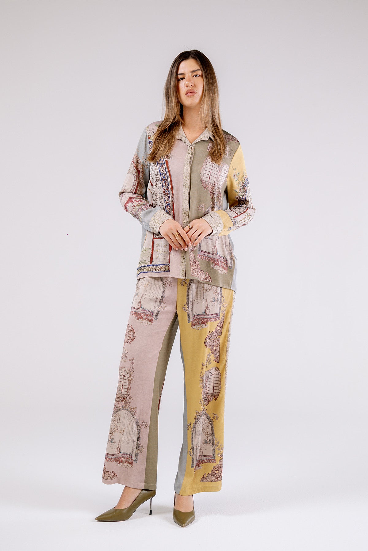 Asymmetric Wide-Leg Trousers