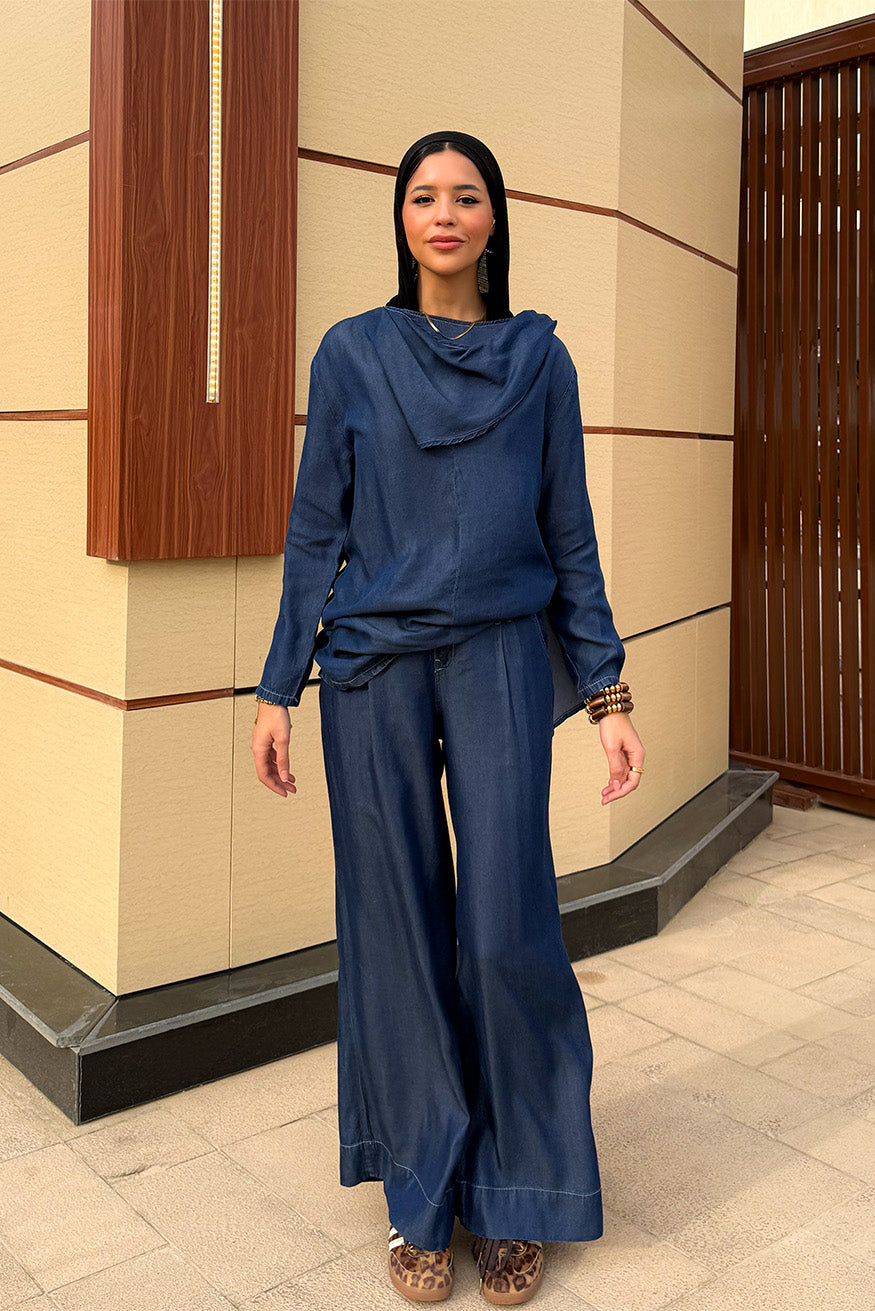 Wide-leg Denim Pants