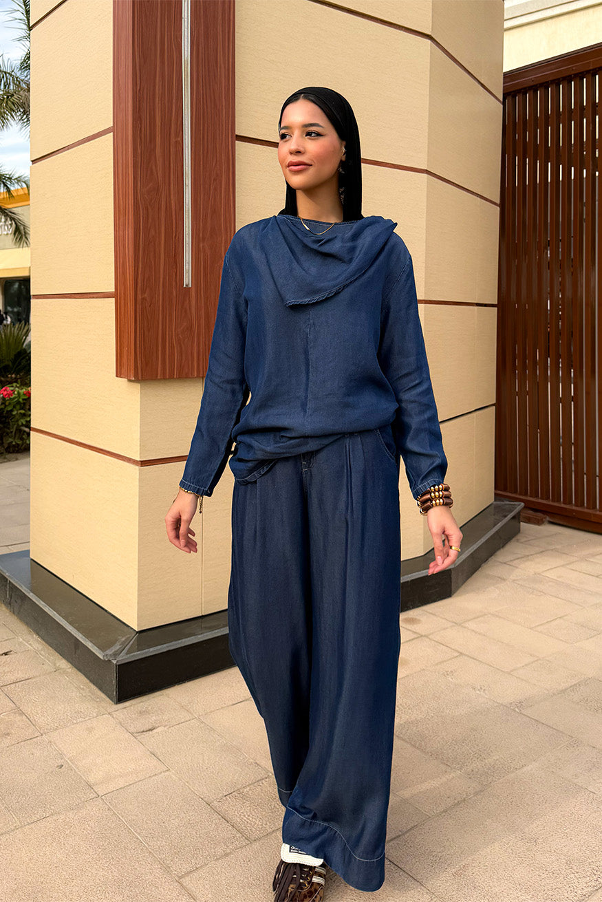 Wide-leg Denim Pants