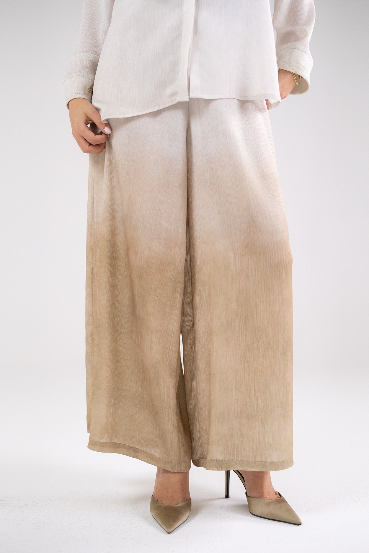 Wide-Leg Satin Pants