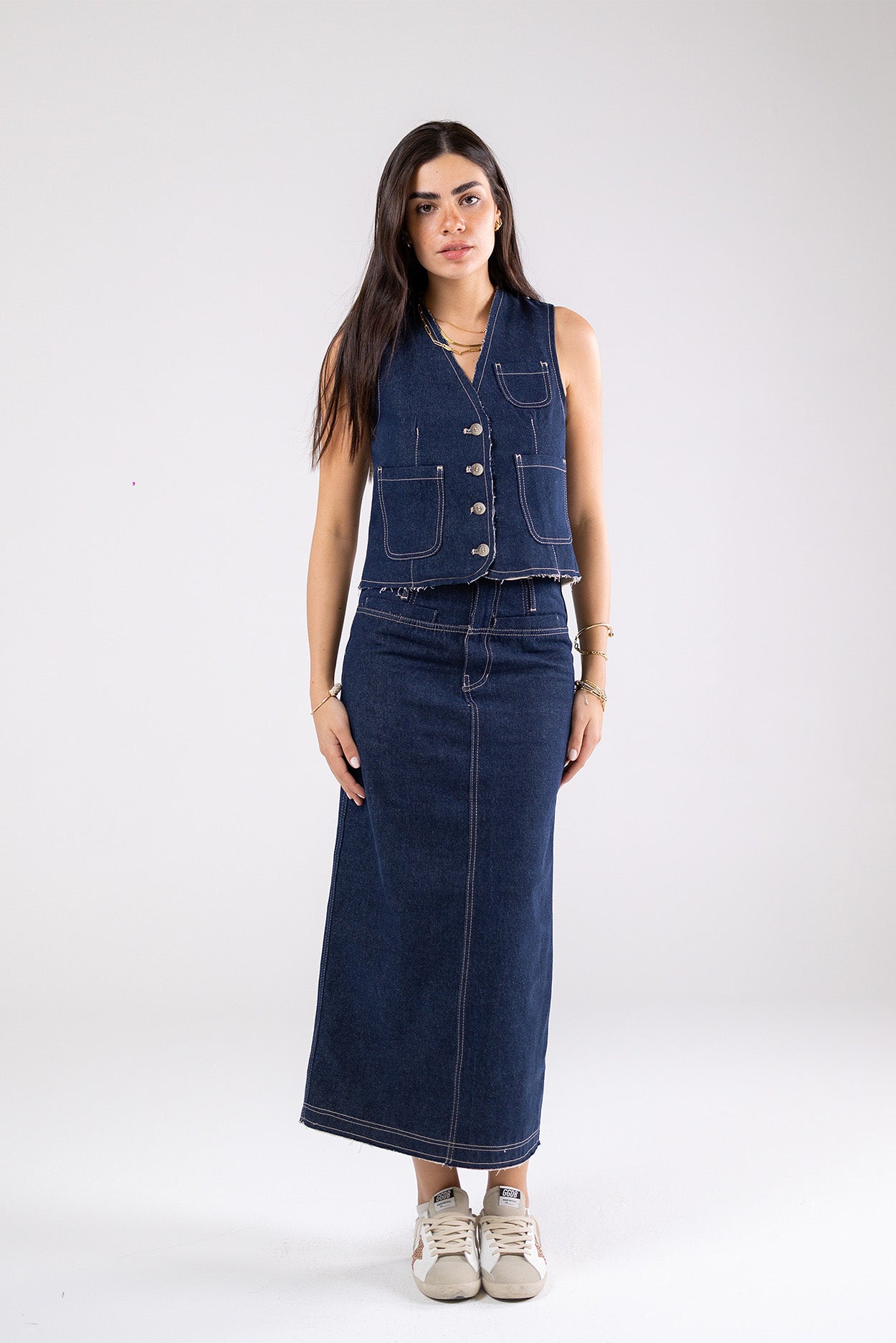 Denim Maxi Skirt