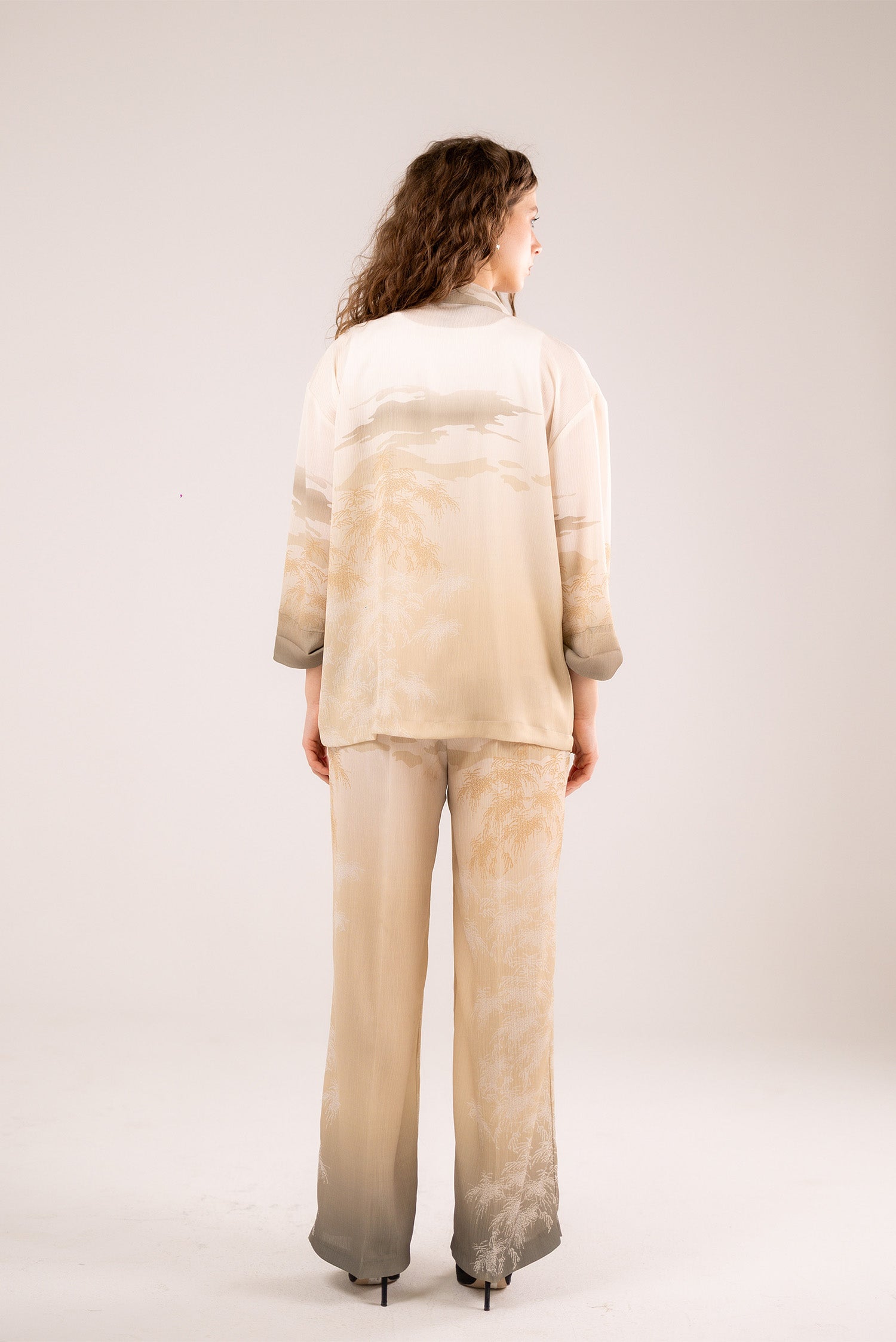 Patterned Satin Blouse