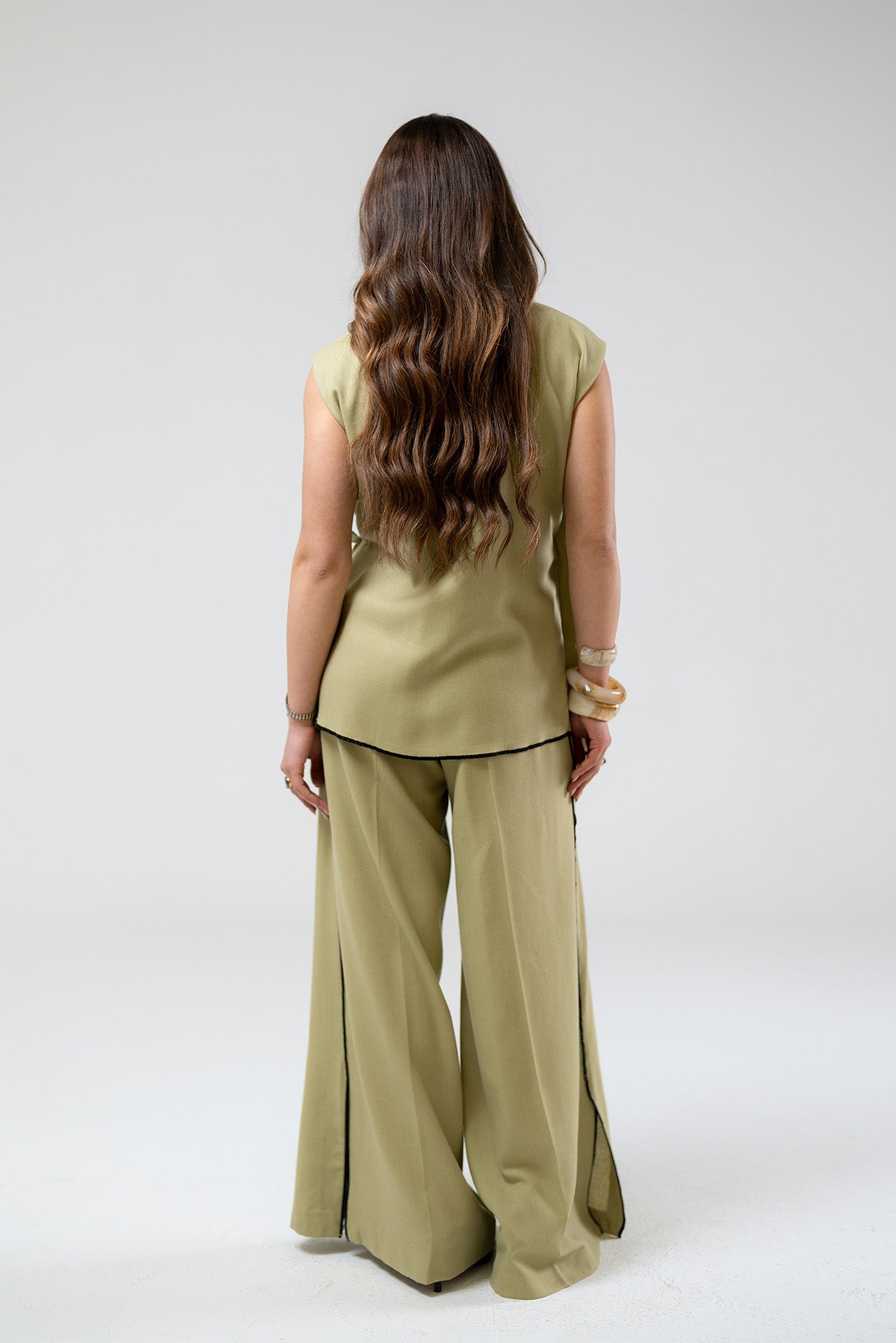 Linear Wide-Leg Trousers