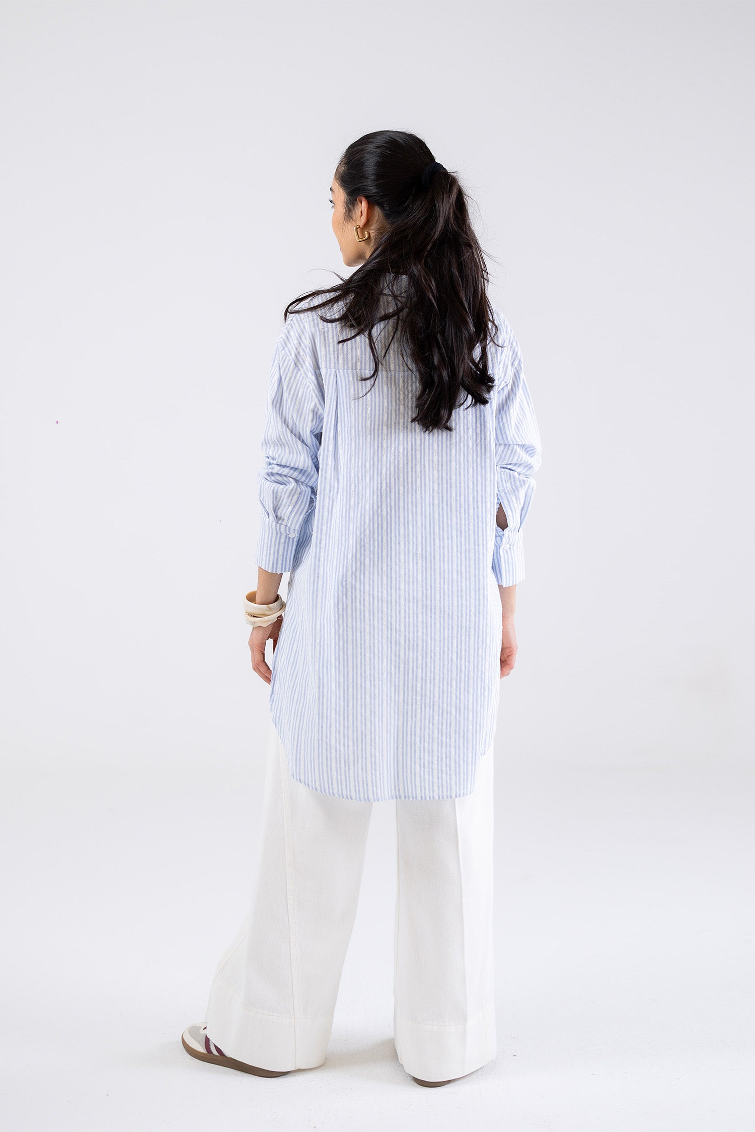 Striped Relaxed Long Shirt